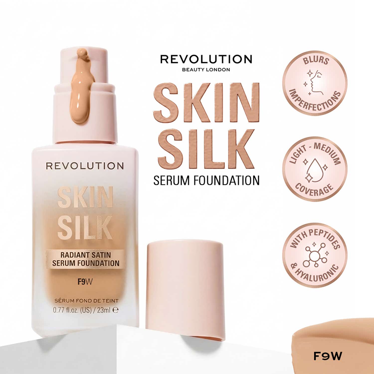 Makeup Revolution | Makeup Revolution Skin Silk Serum Foundation - F9 W (23 ml)