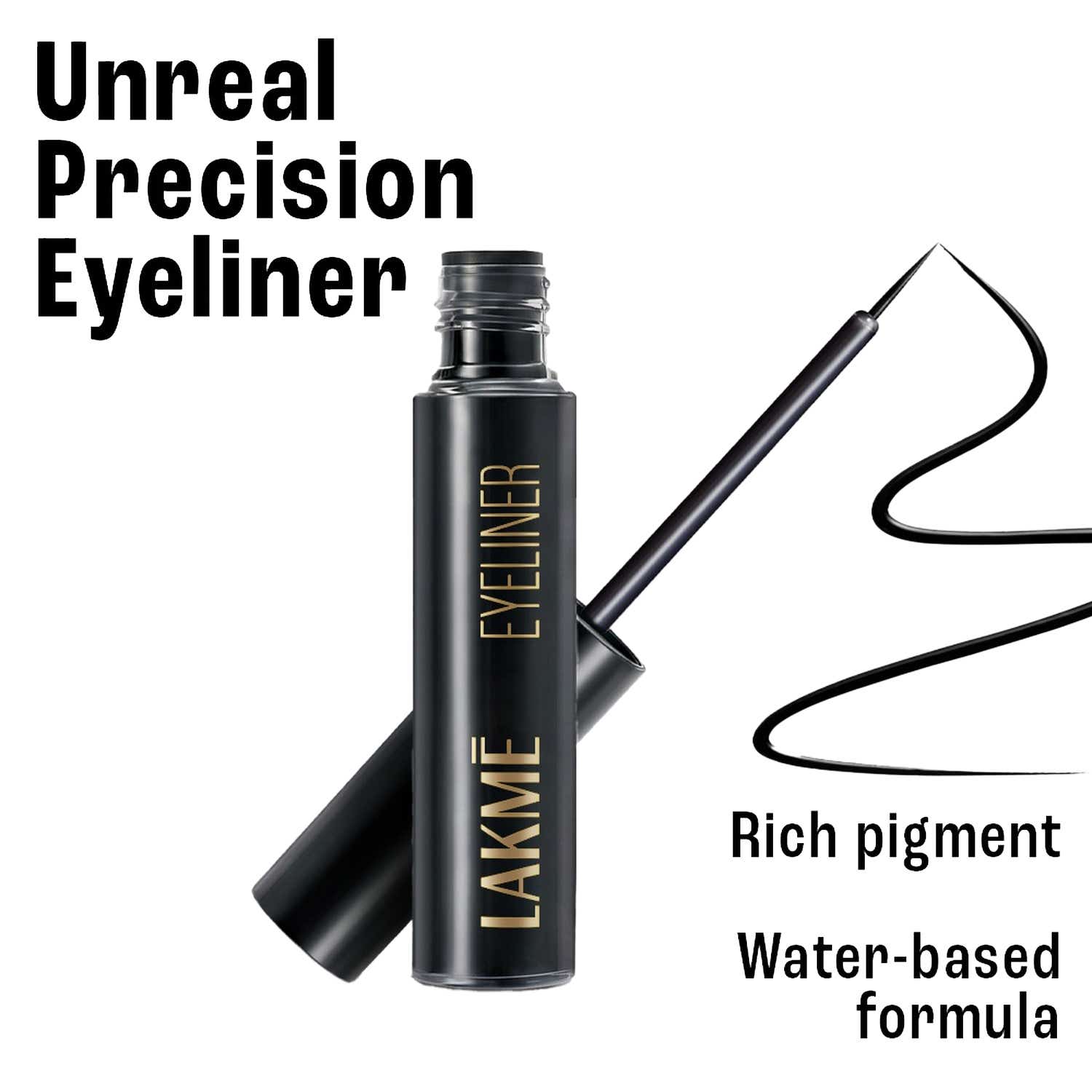 Lakme | Lakme Unreal Precision Liquid Eye Liner Lightweight & Smudgeproof Eye Liner - Black (4.5 ml)