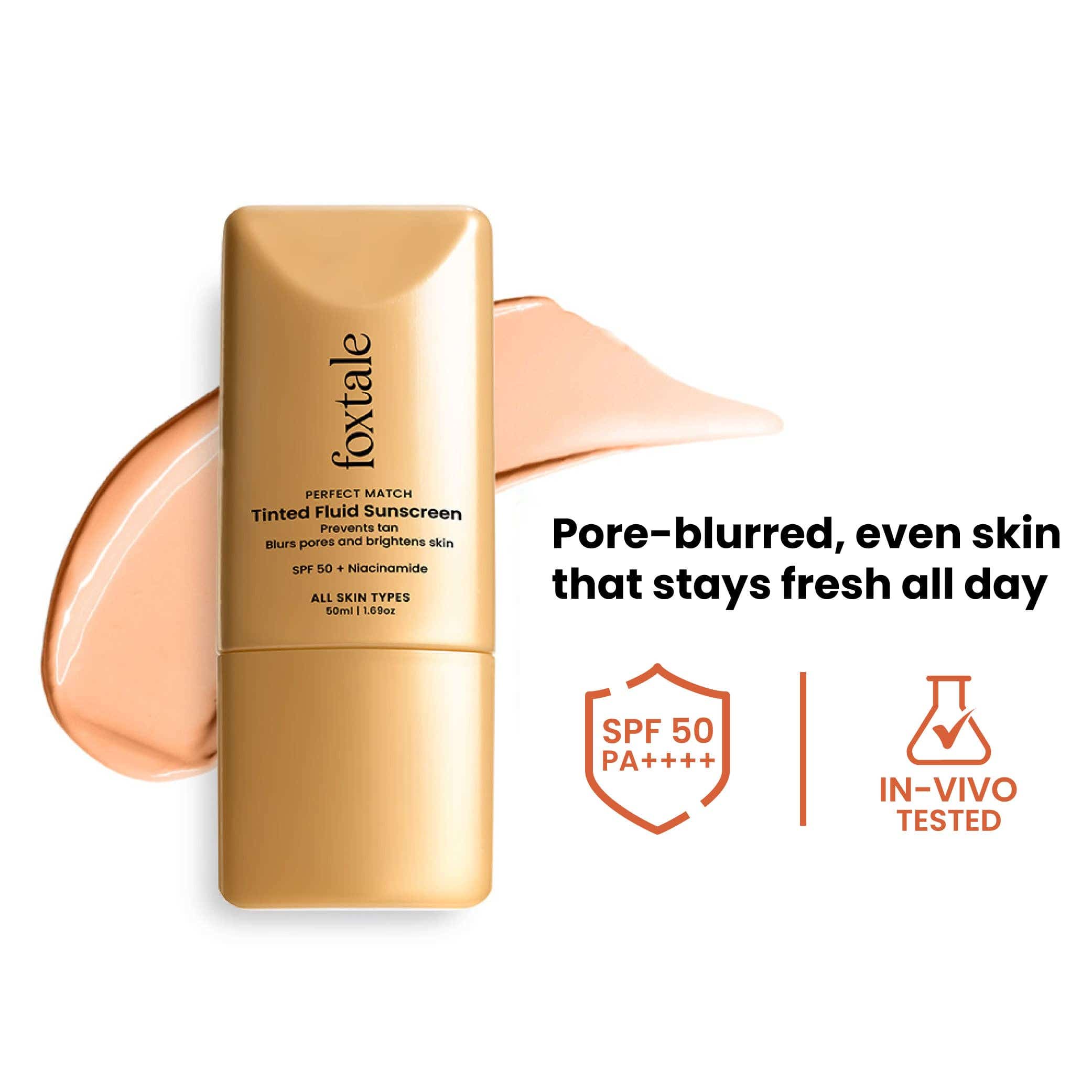 Foxtale | Foxtale Perfect Match Tinted Fluid Sunscreen - Caramel (50 ml)
