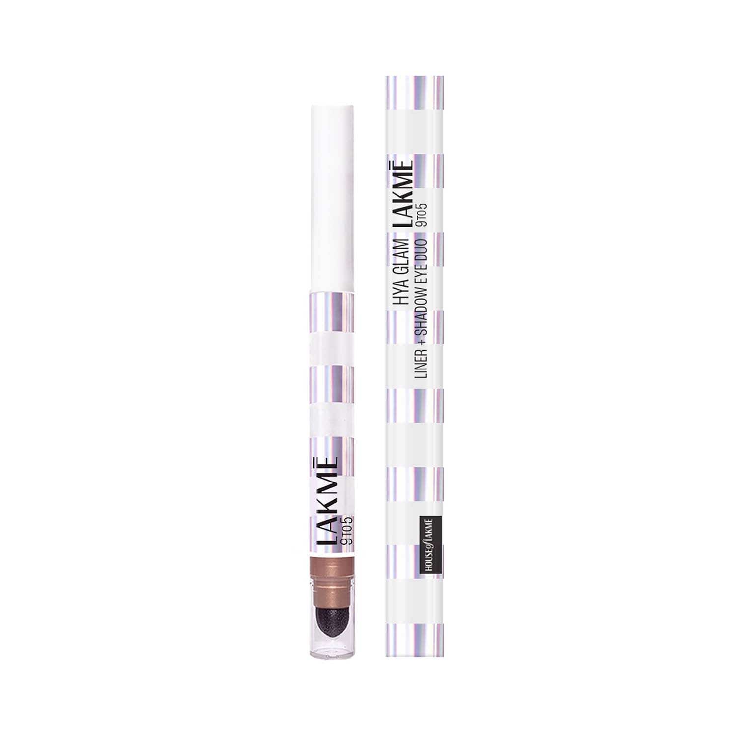 Lakme | Lakme 9To5 Hya Glam Liner + Shadow Eye Duo With Hyaluronic Acid & Vitamin E - Blushed Gold (1.8 g)