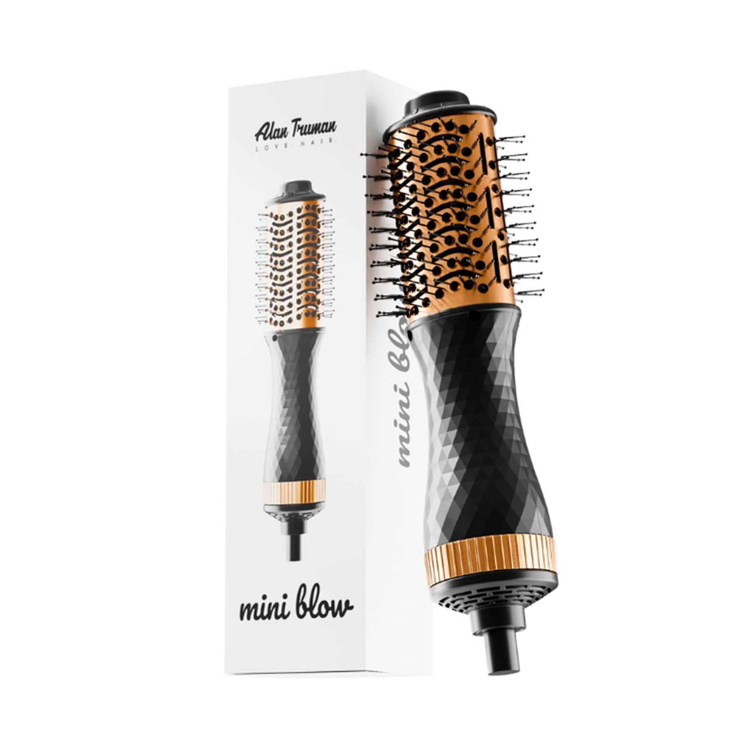 Alan Truman | Alan Truman Mini Blow Compact Travel Blow Brush - Black & Gold