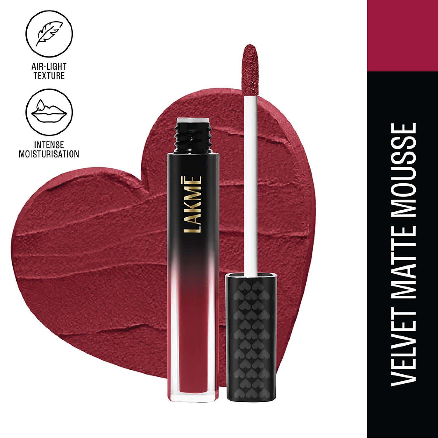 Lakme | Lakme Extraordin-Airy Lip Mousse Liquid Lipstick - Love Me Red (4.6g)