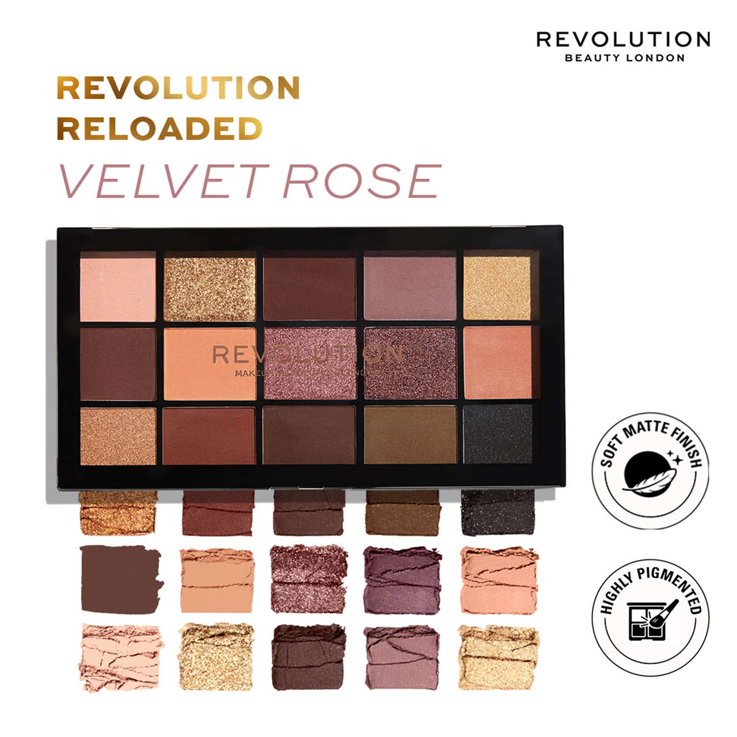 Makeup Revolution | Makeup Revolution Re - Loaded Eyeshadow Palette - Velvet Rose (16.5g)