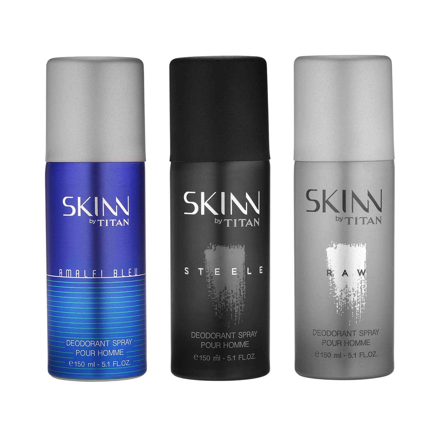 Skinn by Titan | Skinn Deodorant Spray Premium Range for Him (3 pcs)