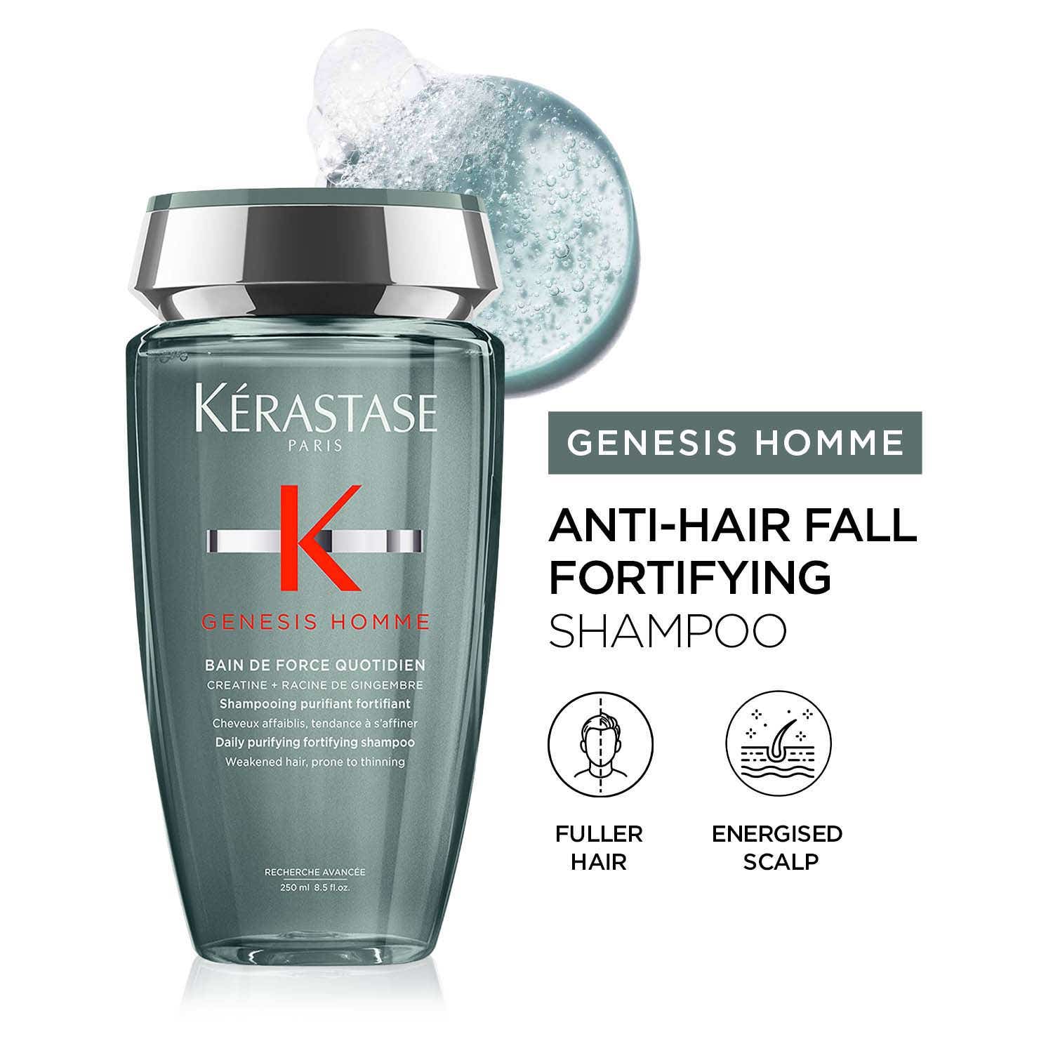 KERASTASE | KERASTASE Genesis Homme Anti-Hair Fall Purifying Shampoo For Men, Hair Prone to Thinning (250 ml)