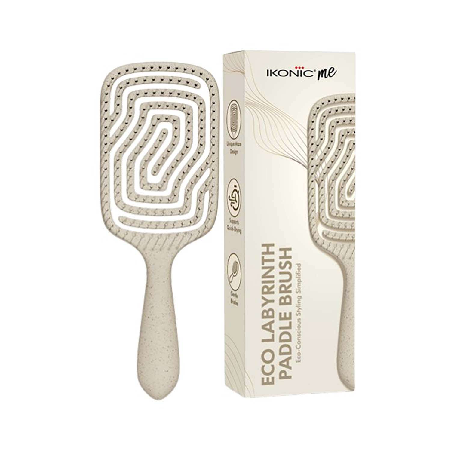 Ikonic Me | Ikonic Me Eco Labyrinth Paddle Brush IKM-3017 - Sand Beige
