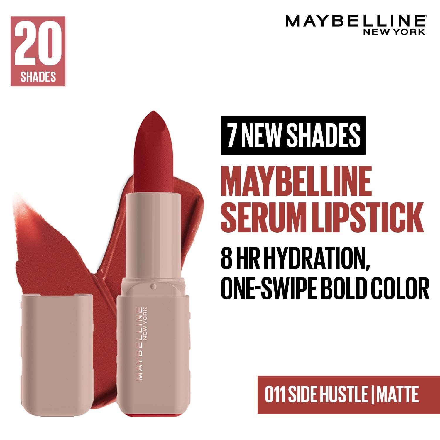 Maybelline New York | Maybelline New York Serum Lipstick Matte 1-Swipe Lush Color 8HR Hydration - Side Hustle (3.4 g)