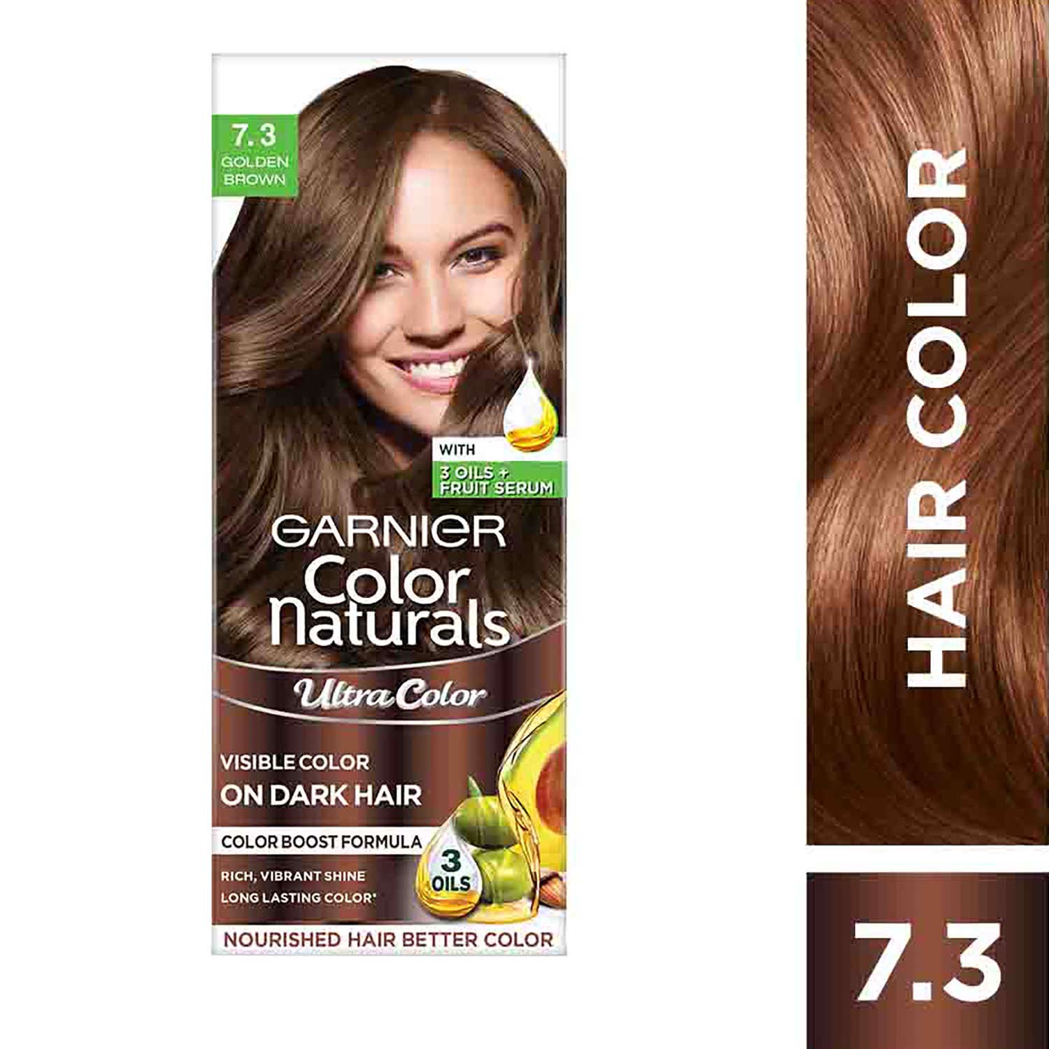 Garnier | Garnier Color Naturals Creme Riche Hair Color - Shade 7.3 Golden Brown (55ml + 50g)