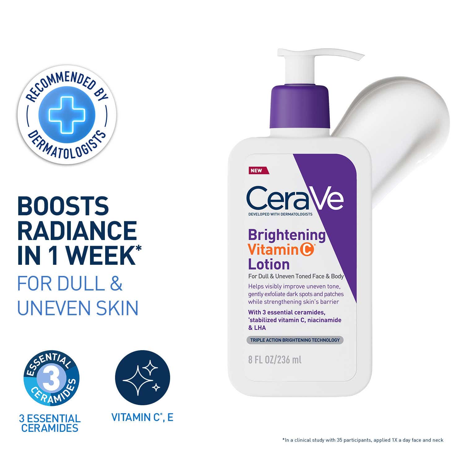 CeraVe | CeraVe Brightening Vitamin C Lotion For Dull Skin & Dark Spots, For Face & Body (236 ml)