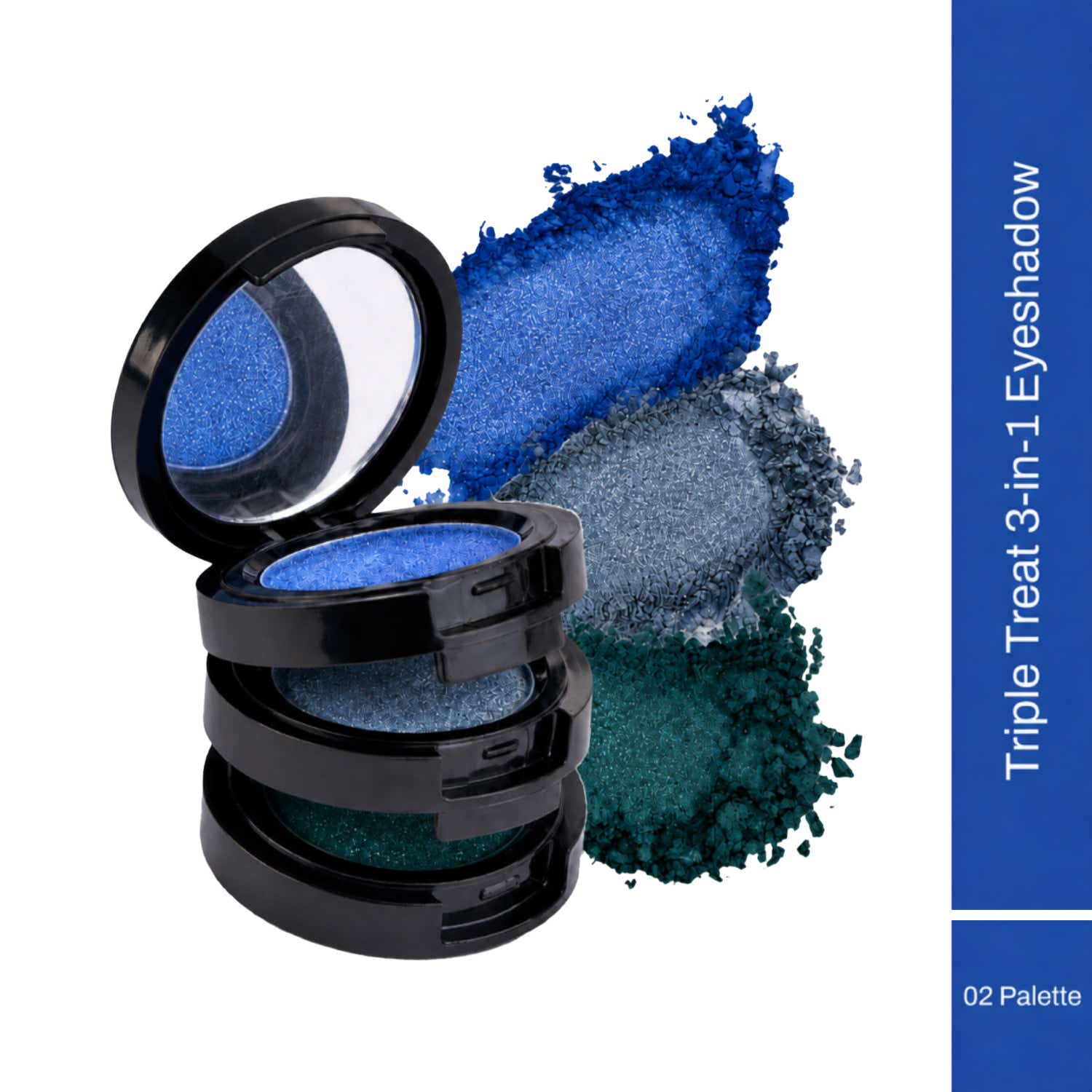 Power Beauty | Power Beauty Triple Treat 3-in-1 Eyeshadow 02 - Purple Blue Silver (7 g)