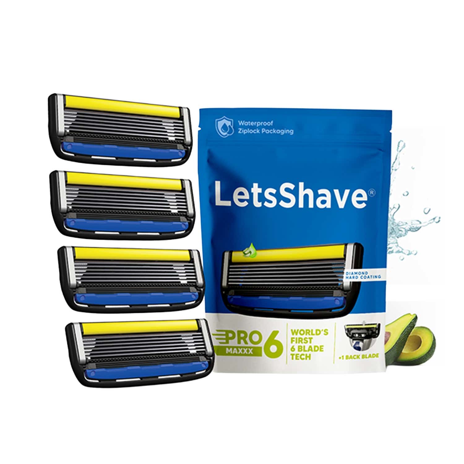 LetsShave | LetsShave Pro 6 Maxxx World’s 1st 6 Shaving Blade Razor Refills 4 Precision Back Blade