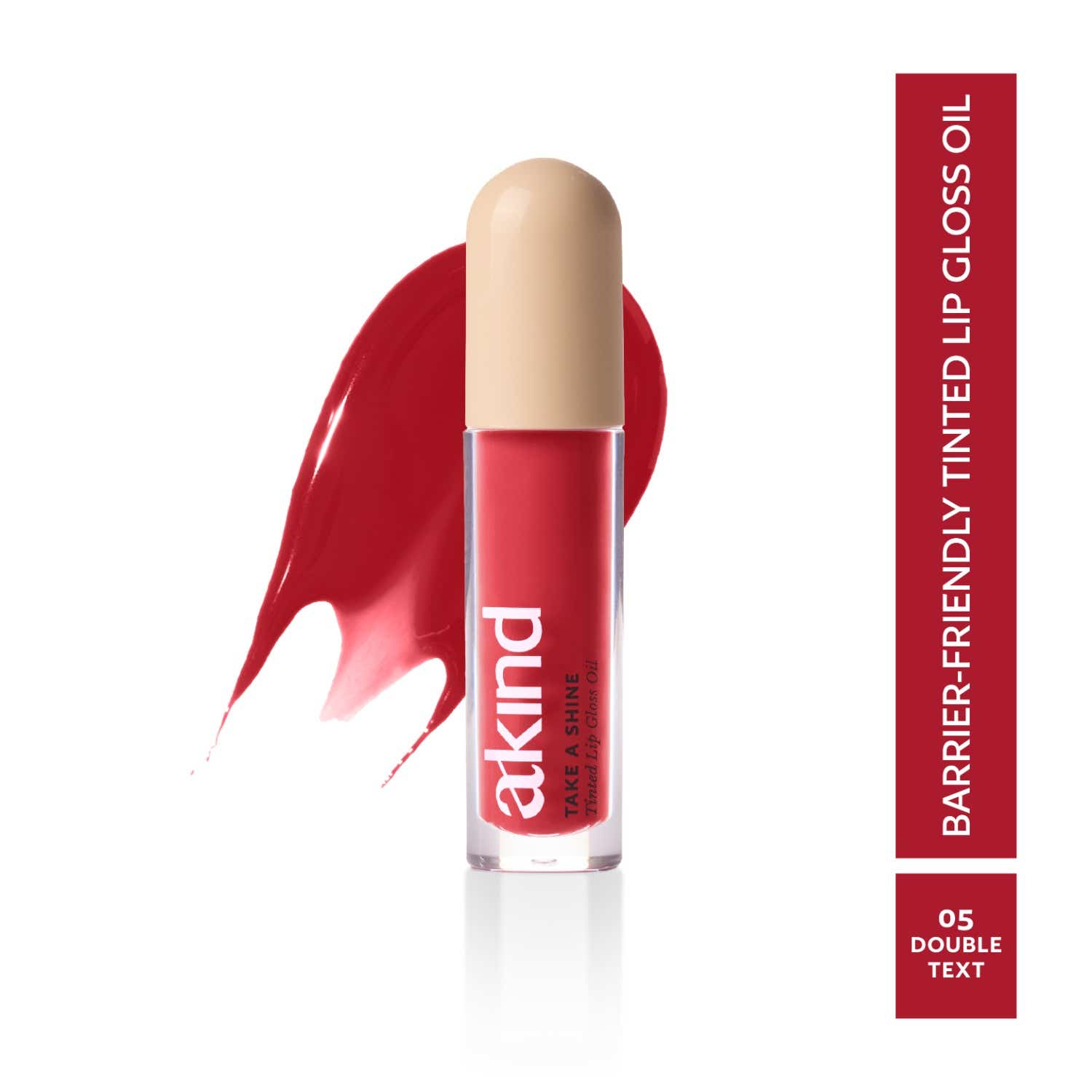 Akind | Akind Take A Shine Lip Gloss Oil, Hydrating & Lip Barrier-Friendly - Double Text (4 ml)