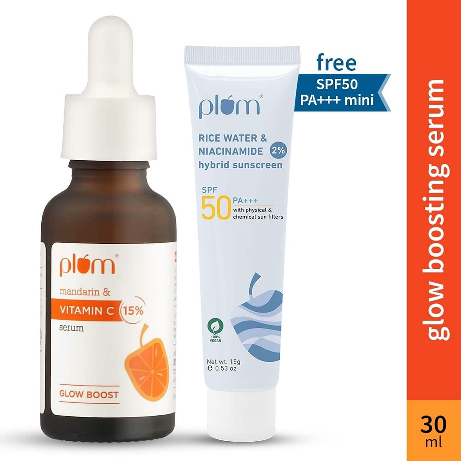 Plum | Plum 15% Vitamin C Glow Face Serum Dermat Tested Fight Dark Spots, Pigmentation & Dull Skin (30ml)