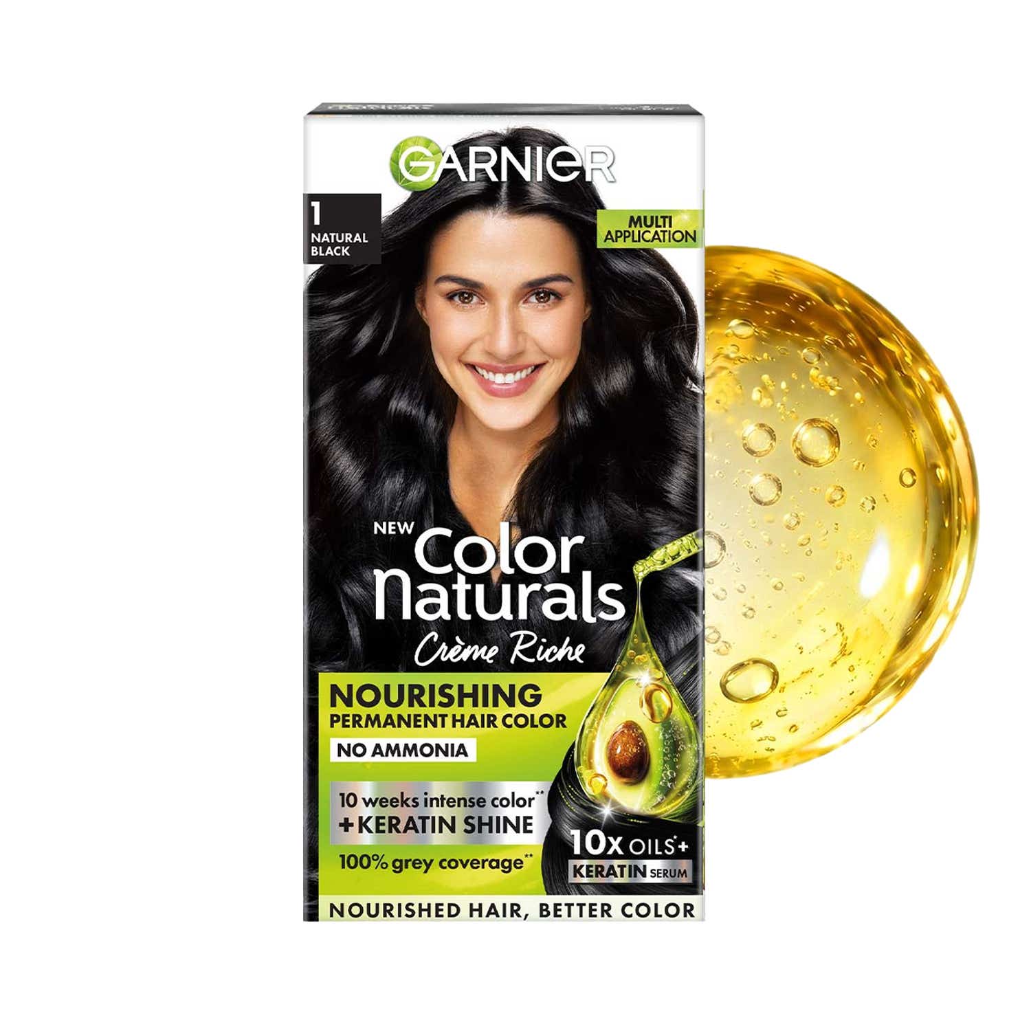 Garnier | Garnier Color Naturals Creme Hair Color - Shade 1 Natural Black (70ml + 60g)