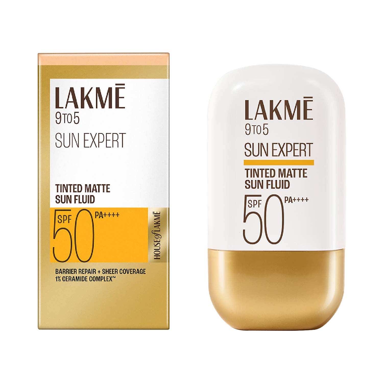 Lakme | Lakme Sun Expert Tinted Matte Fluid SPF 50 Sunscreen 1% Ceramide - Beige (50ml)