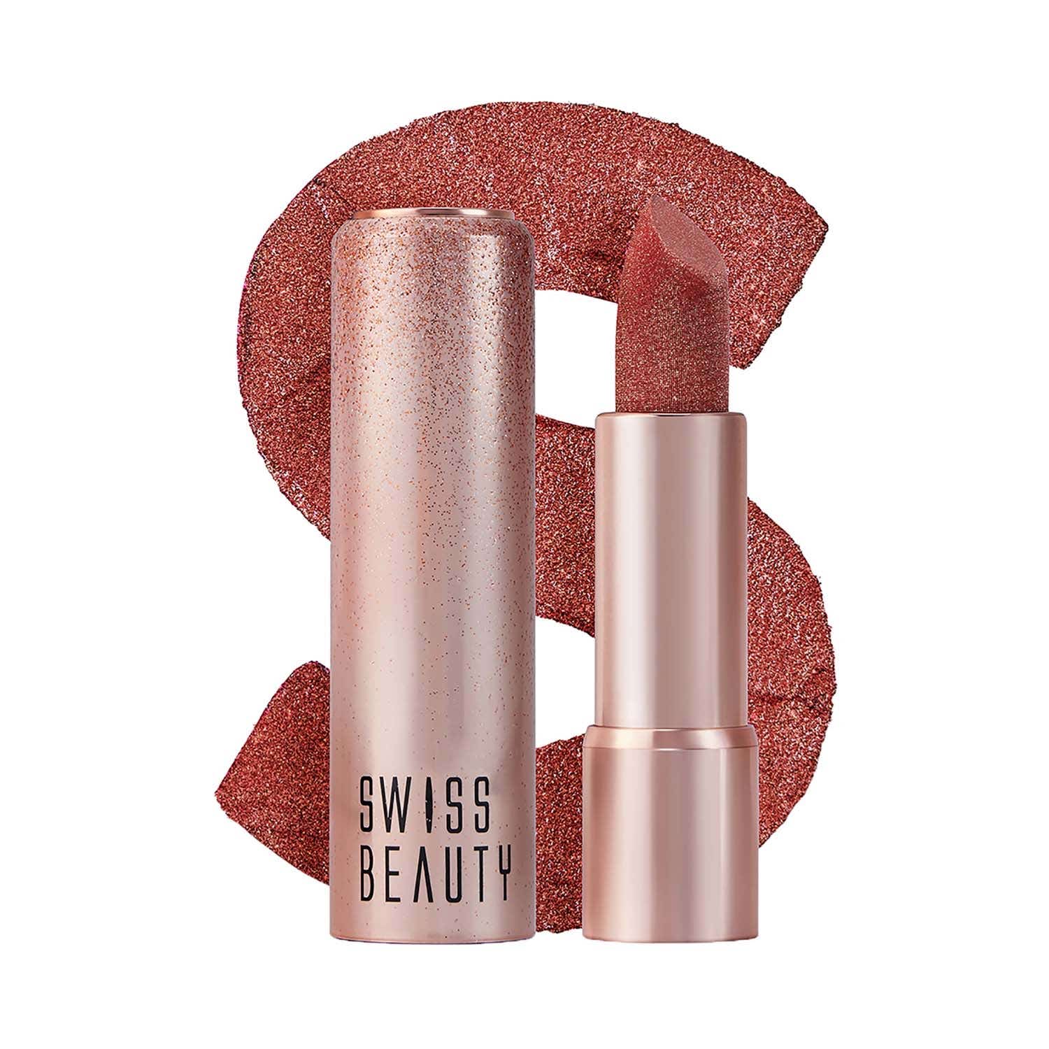 Swiss Beauty | Swiss Beauty More Than Glitter Lipstick - Twinkle Copper (3 g)