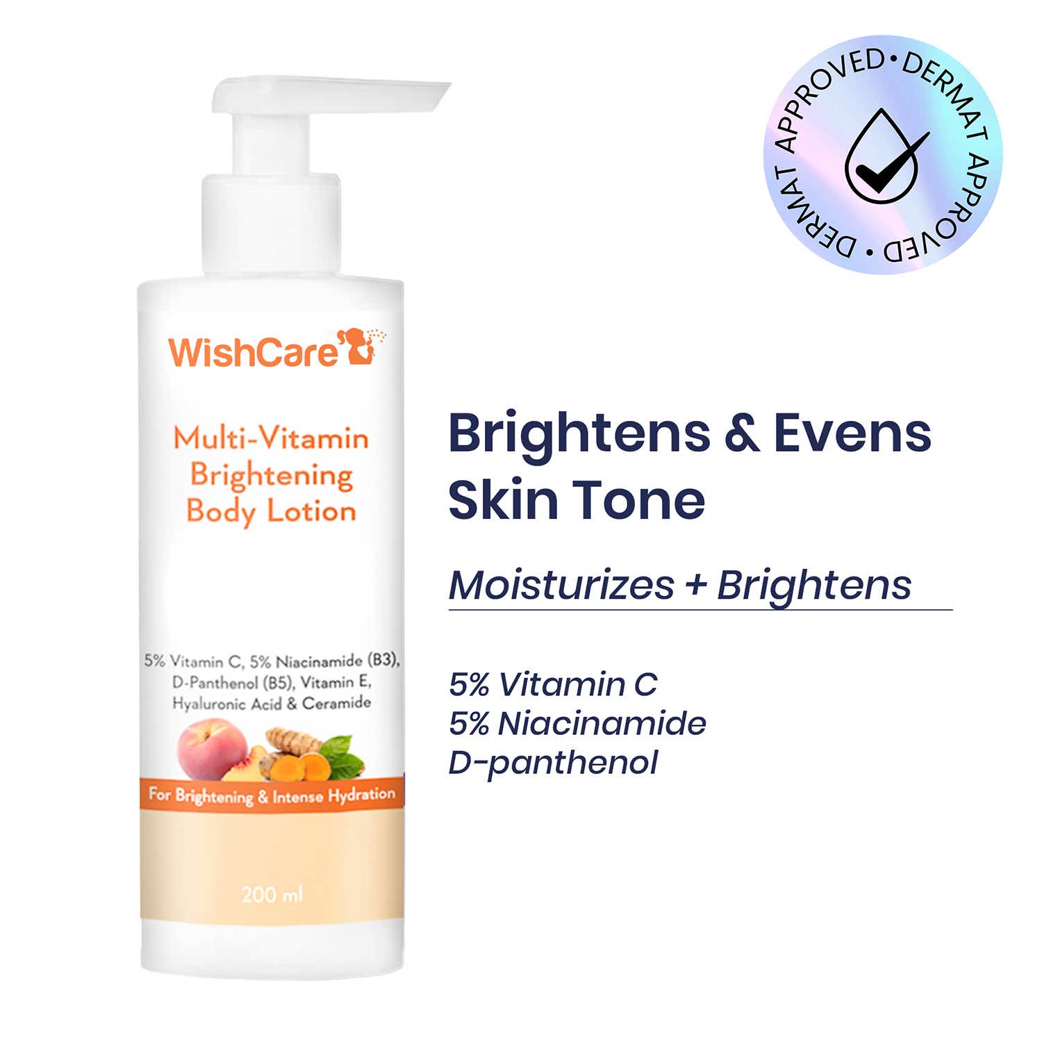 WishCare | WishCare Multi Vitamin Brightening Body Lotion for Glowing Skin Reduces Pigmentation (200 ml)