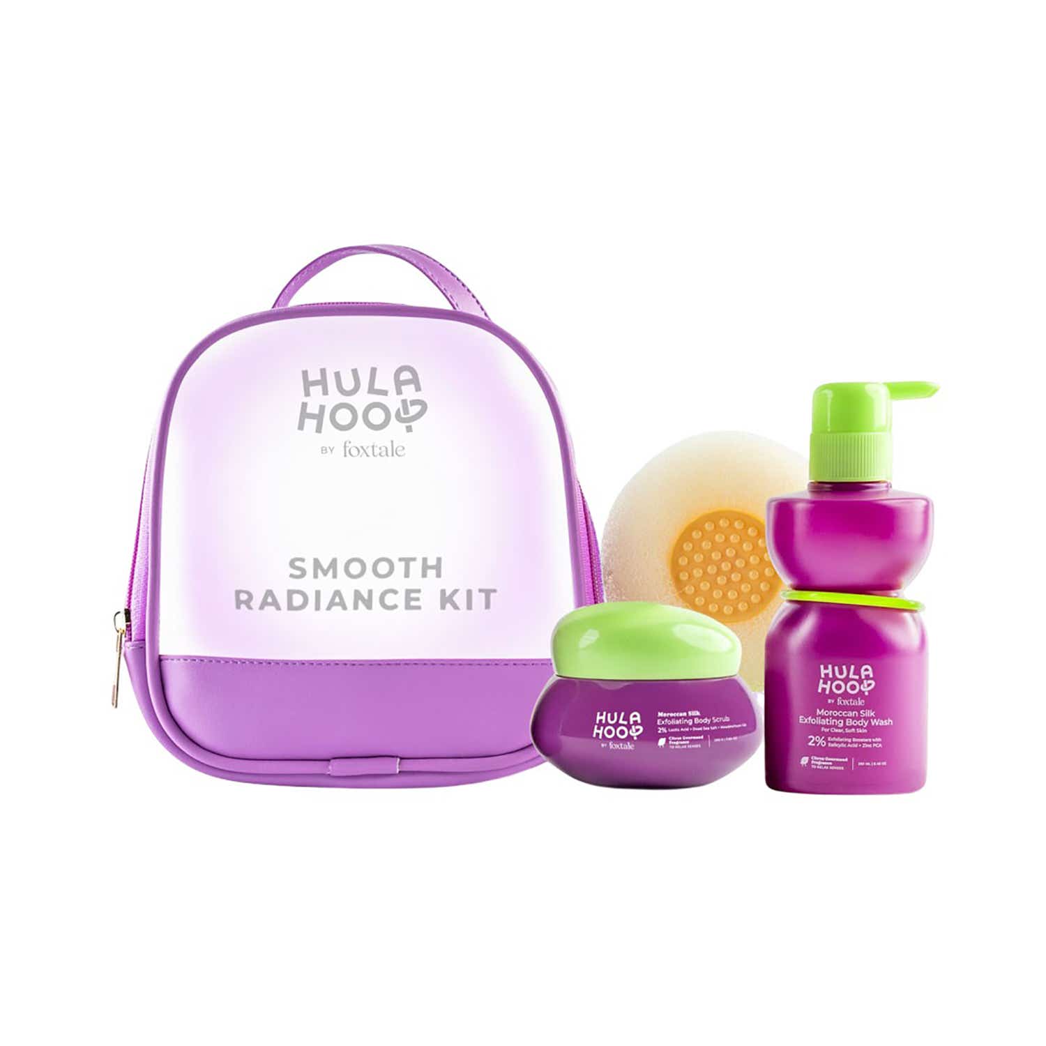 Foxtale | Foxtale Hula Hoop Silk Skin Kit Exfoliating Body Wash + Exfoliating Body Scrub (4 pcs)