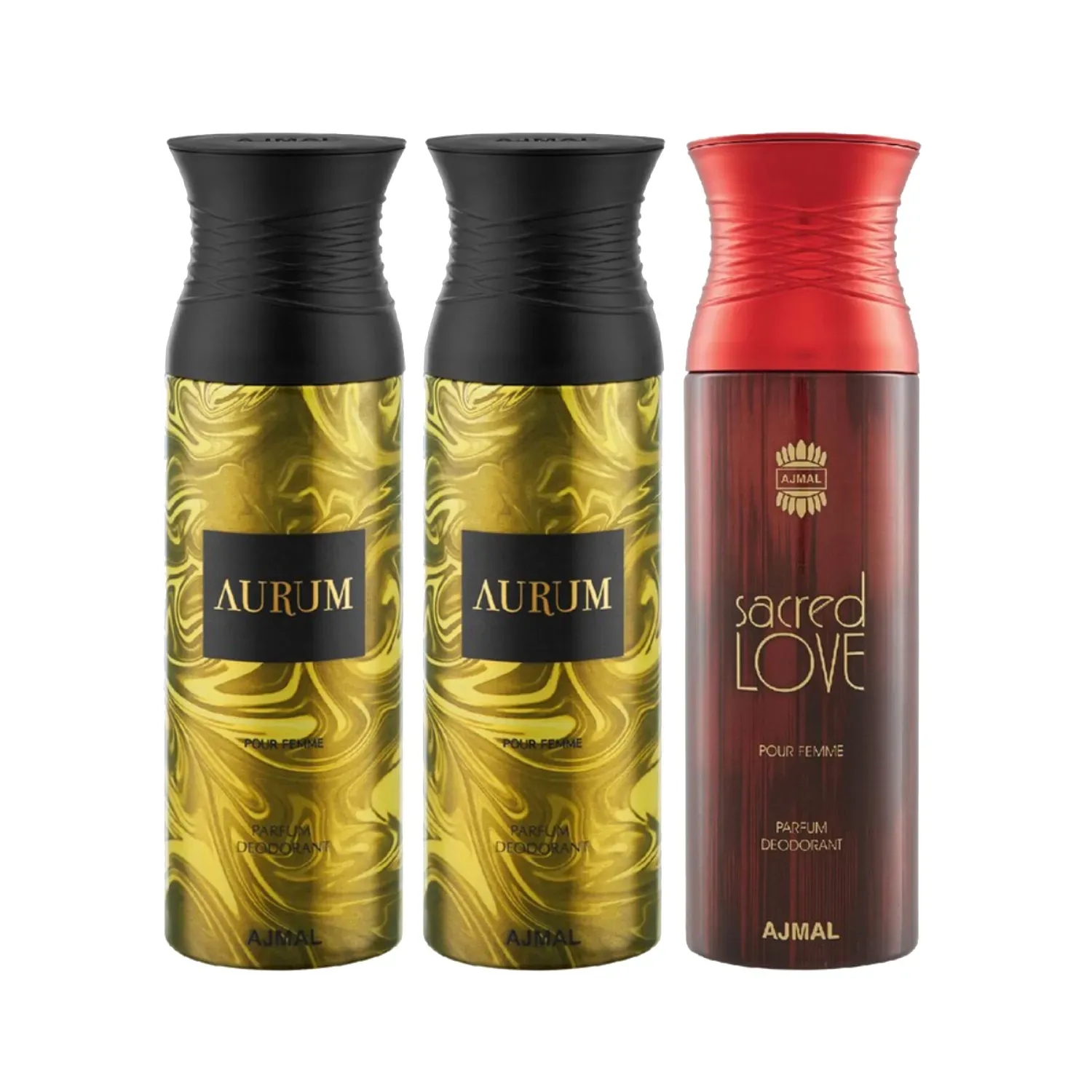 Ajmal | Ajmal Aurum & Aurum & Sacred Love Deodorant Spray for Women - Pack of 3 (200ml Each)