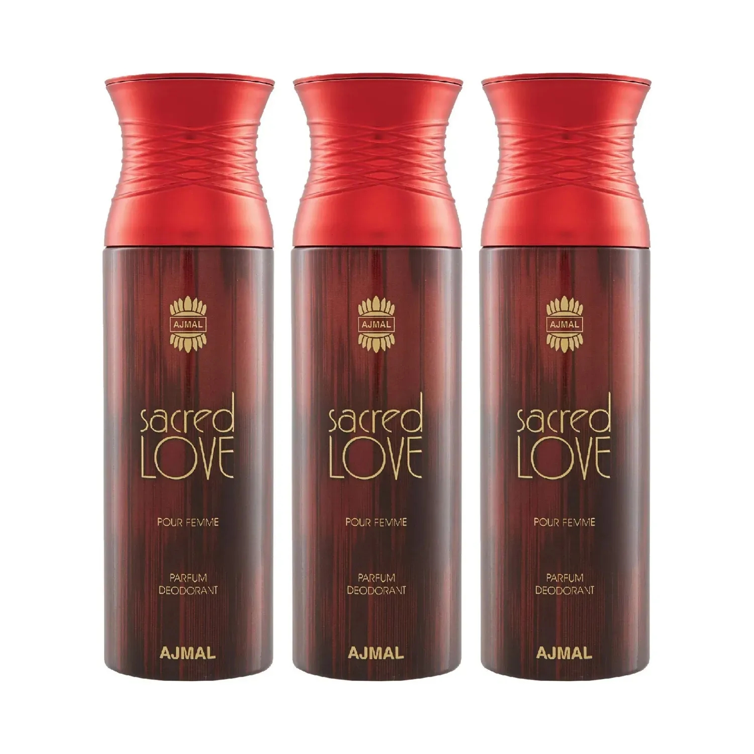 Ajmal Sacred Love Deodorant Body Spray - Pack of 3 (200ml Each)