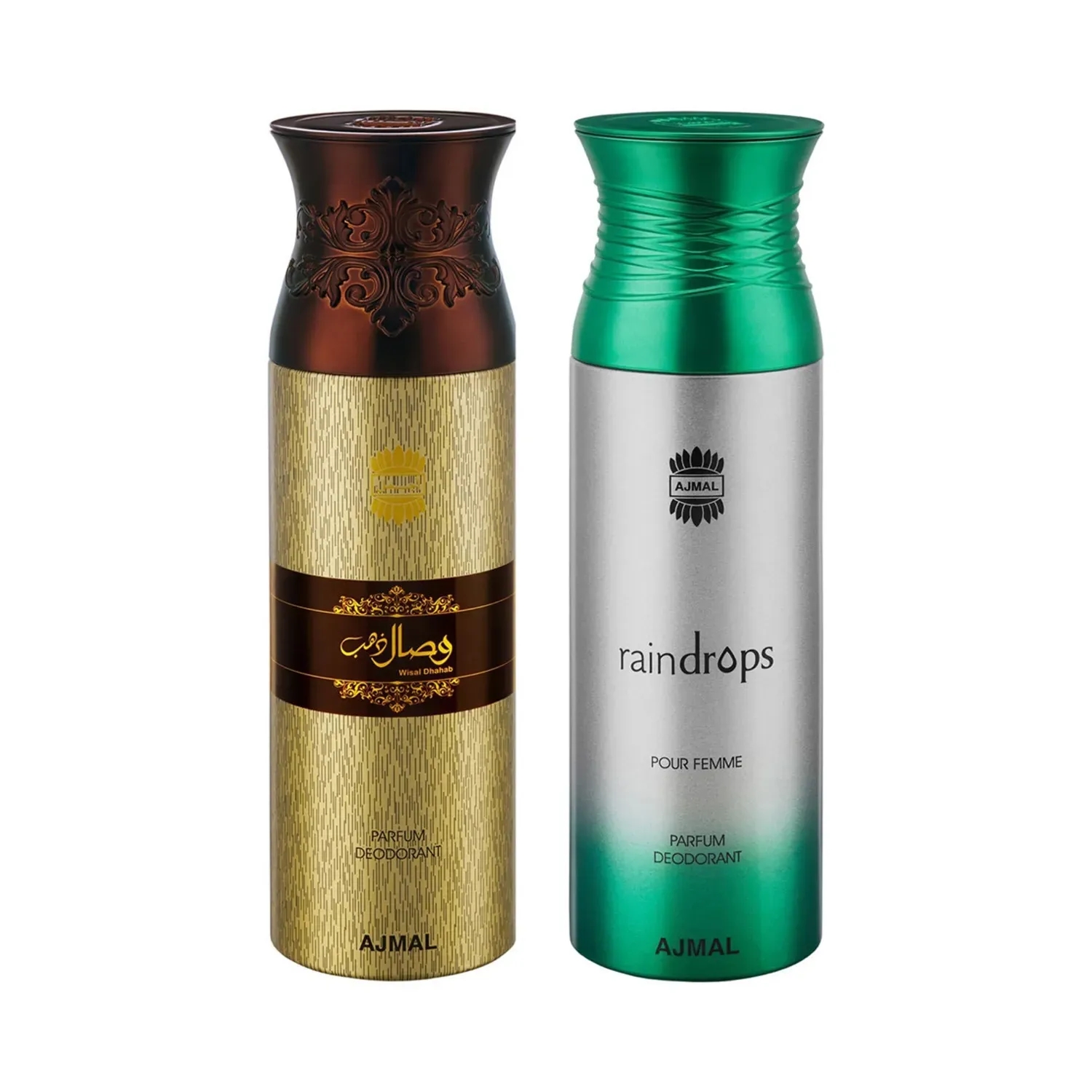 Ajmal | Ajmal Wisal Dhahab & Raindrops Deodorant Body Spray - Pack of 2 (200ml Each)