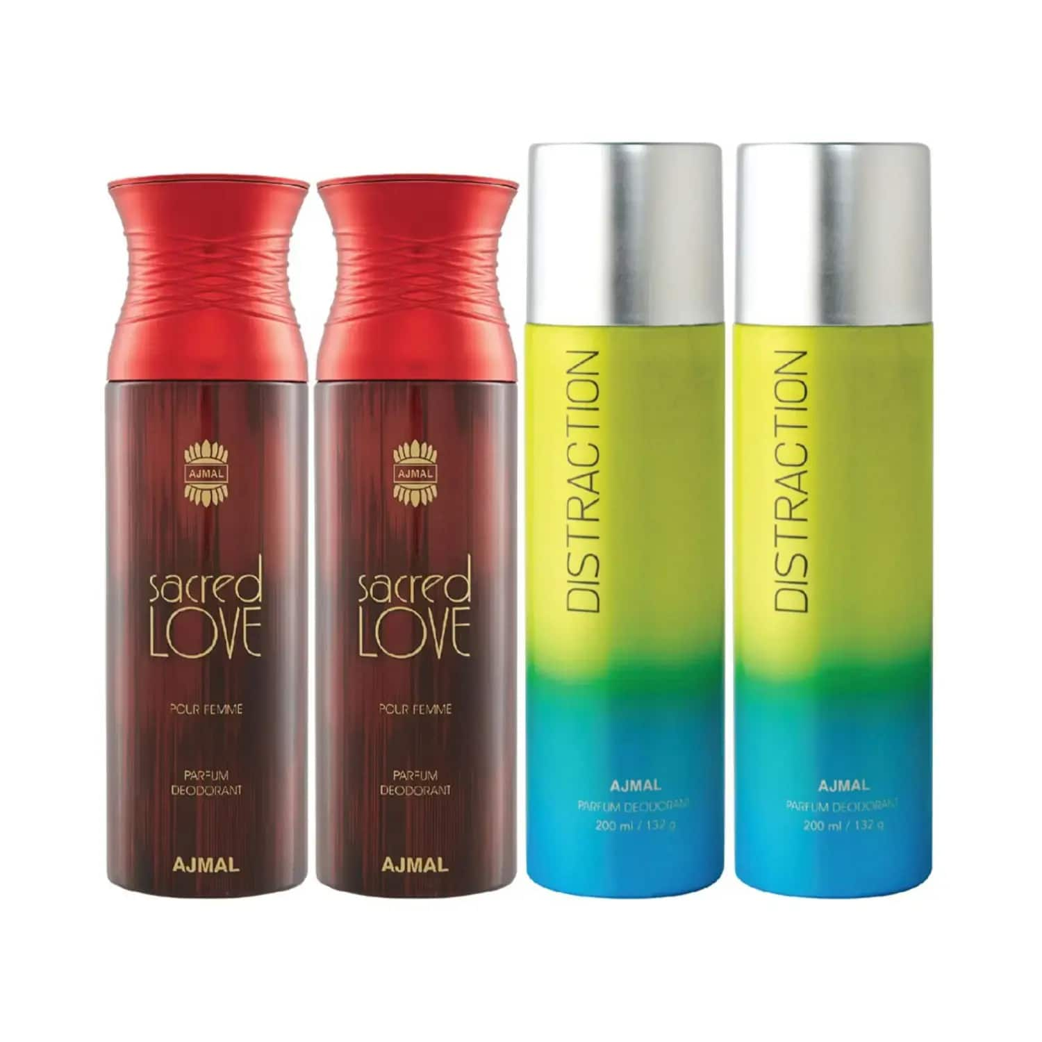 Ajmal | Ajmal 2 Sacred Love And 2 Distraction Deodorants (4Pc)