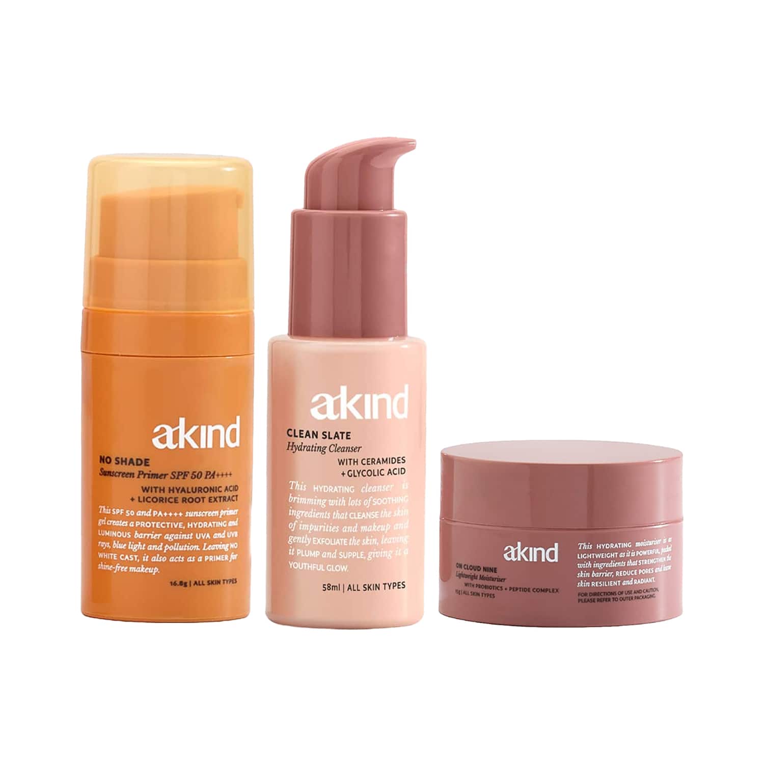 Akind | Akind Good To Go Combo - Cleanser + Moisturiser + Sunscreen