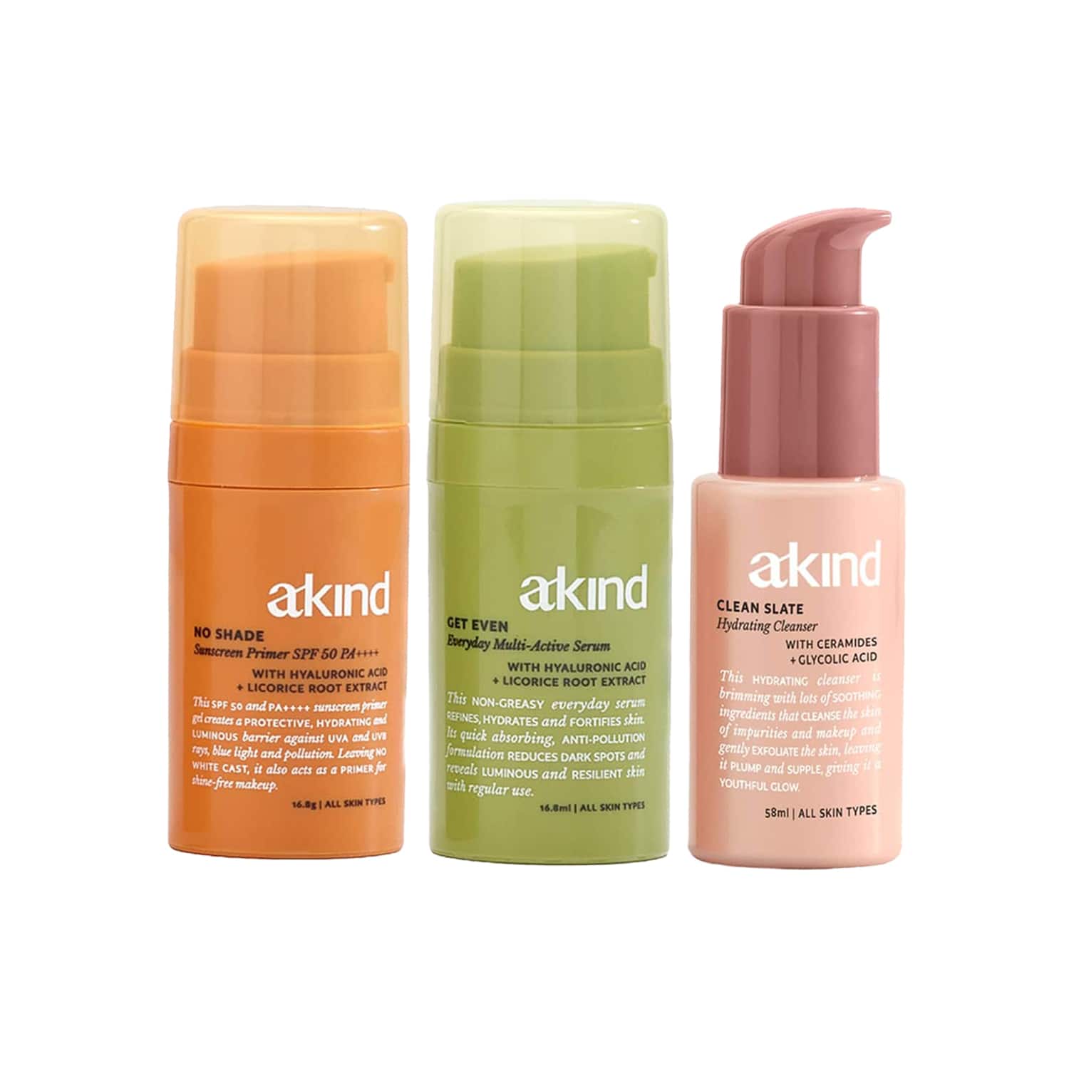 Akind | Akind Demure Days Combo - Cleanser + Serum + Sunscreen