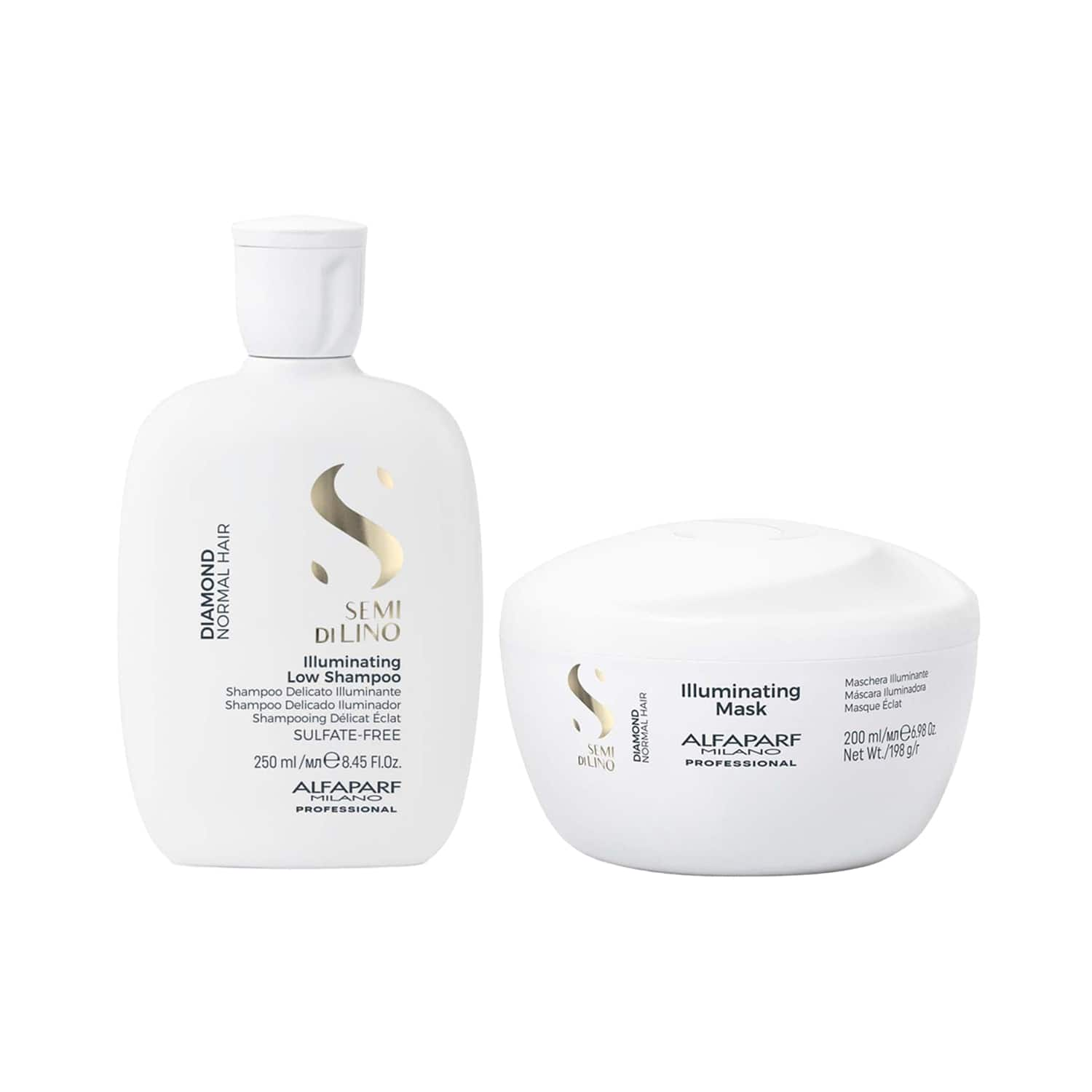 Alfaparf Milano | Alfaparf Milano Diamond Illuminating Shampoo & Mask Combo with Linseed Extract