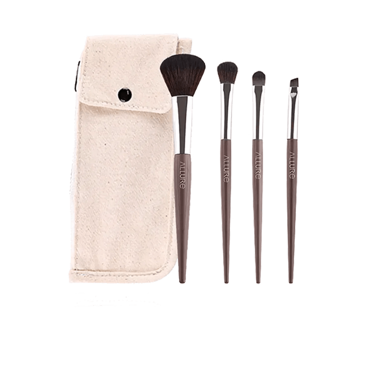 Allure | Allure Chocolate Brown Makeup Brush Set - (4Pcs)