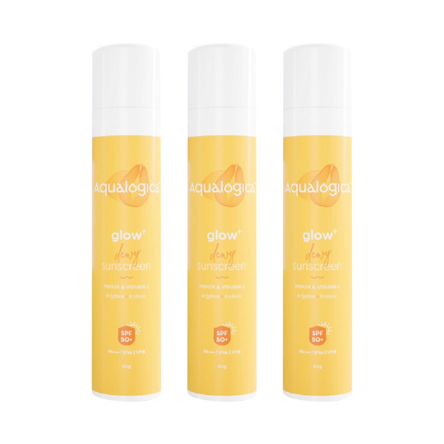 Aqualogica | Aqualogica Glow+ Dewy Sunscreen - (50g) (Pack of 3) Combo