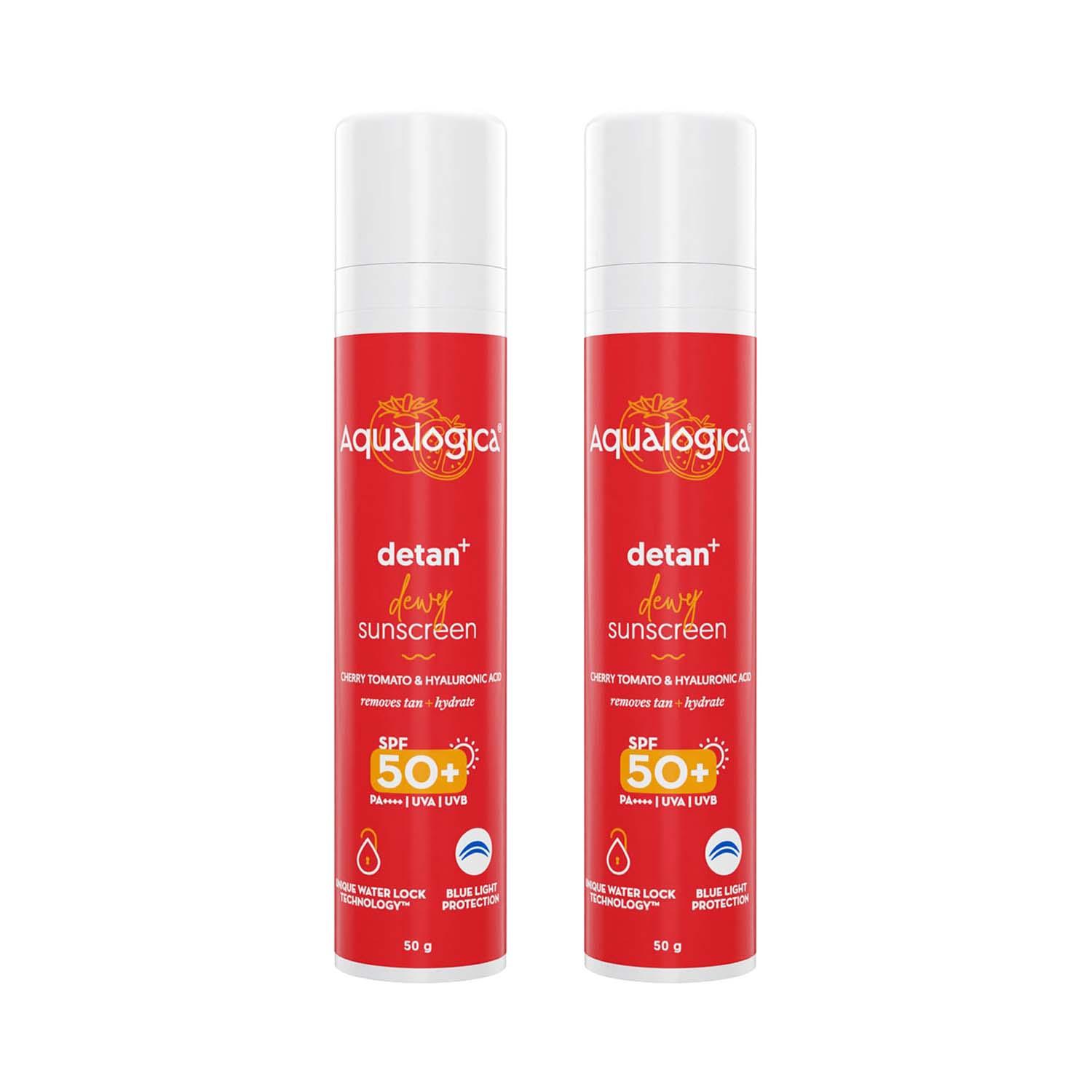 Aqualogica | Aqualogica Detan+ Dewy Sunscreen - (50g) (Pack of 2) Combo