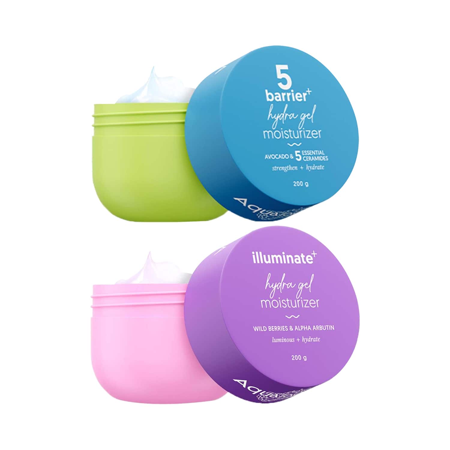 Aqualogica | Aqualogica Hydra Gel Moisturizer - Wild Berries & Alpha Arbutin & 5 Ceramides & Avocado Combo