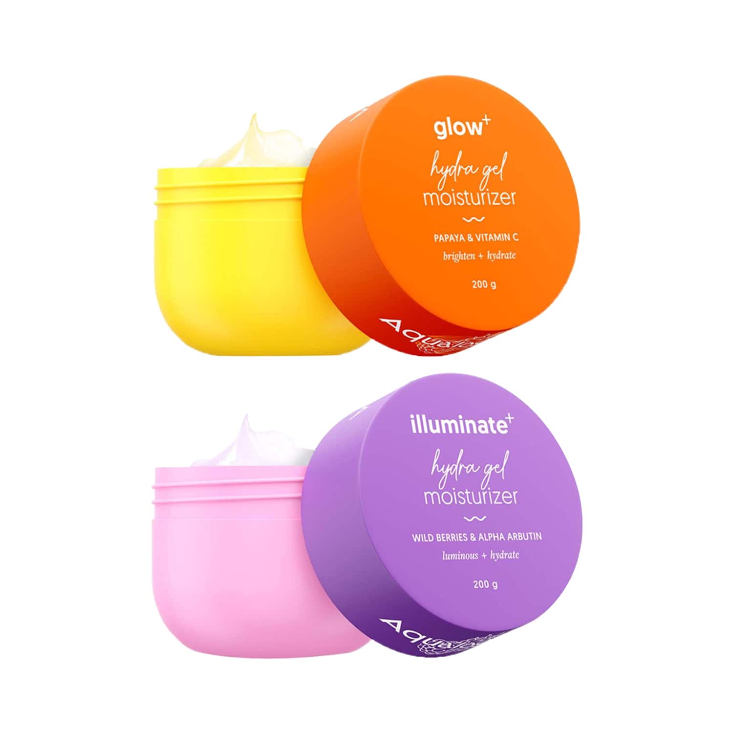Aqualogica | Aqualogica Glow + Illuminate Hydra Gel Moisturizer Combo - Vitamin C + Wild Berries