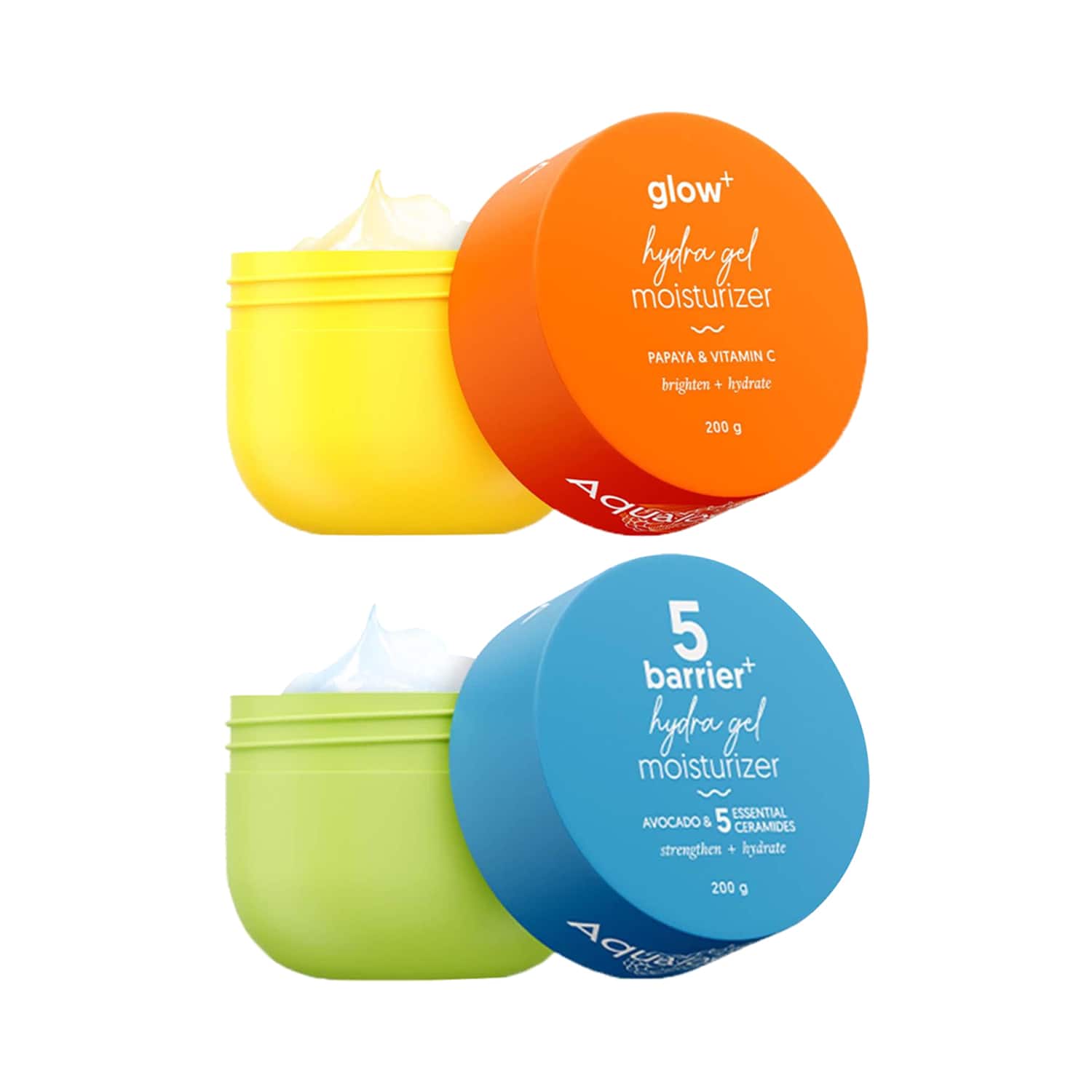 Aqualogica | Aqualogica Hydra Gel Moisturizer Combo - Vitamin C & Papaya  + 5 Ceramides & Avocado