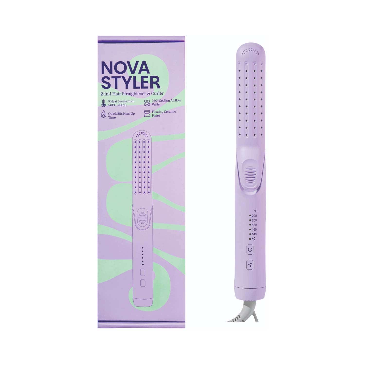 Heatwave | Heatwave Nova Styler 3-in-1 Hair Straightener & Curler - Lavender