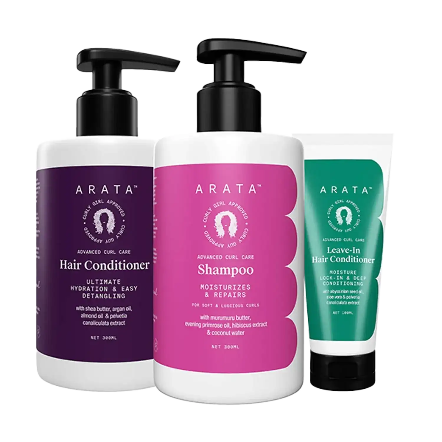 Arata | Arata Advanced Curl Care Hair Shampoo, Conditioner & Leave-In Conditioner (3Pcs)