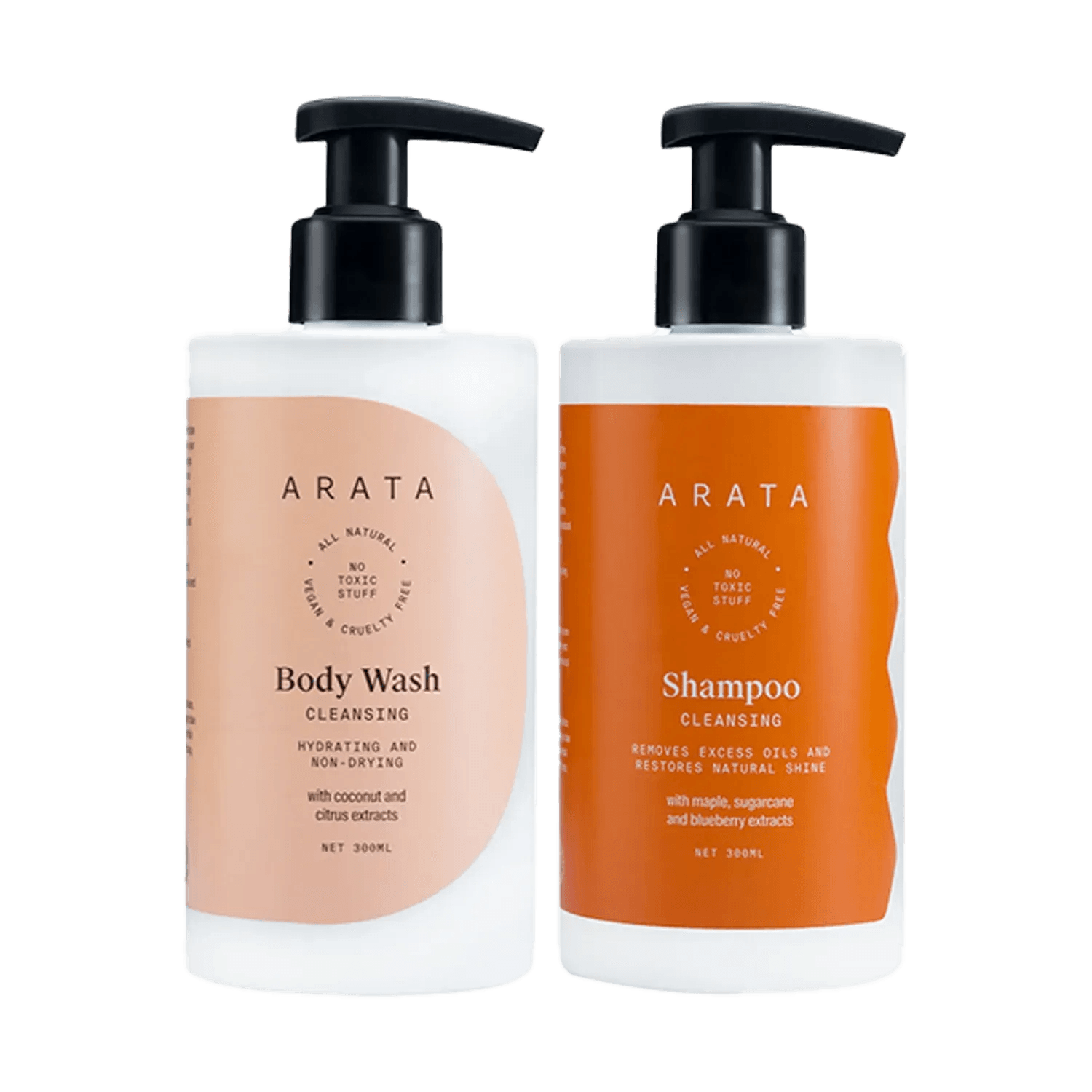 Arata | Arata Natural Bath Essentials With Cleansing Shampoo & Body Wash (2Pcs)