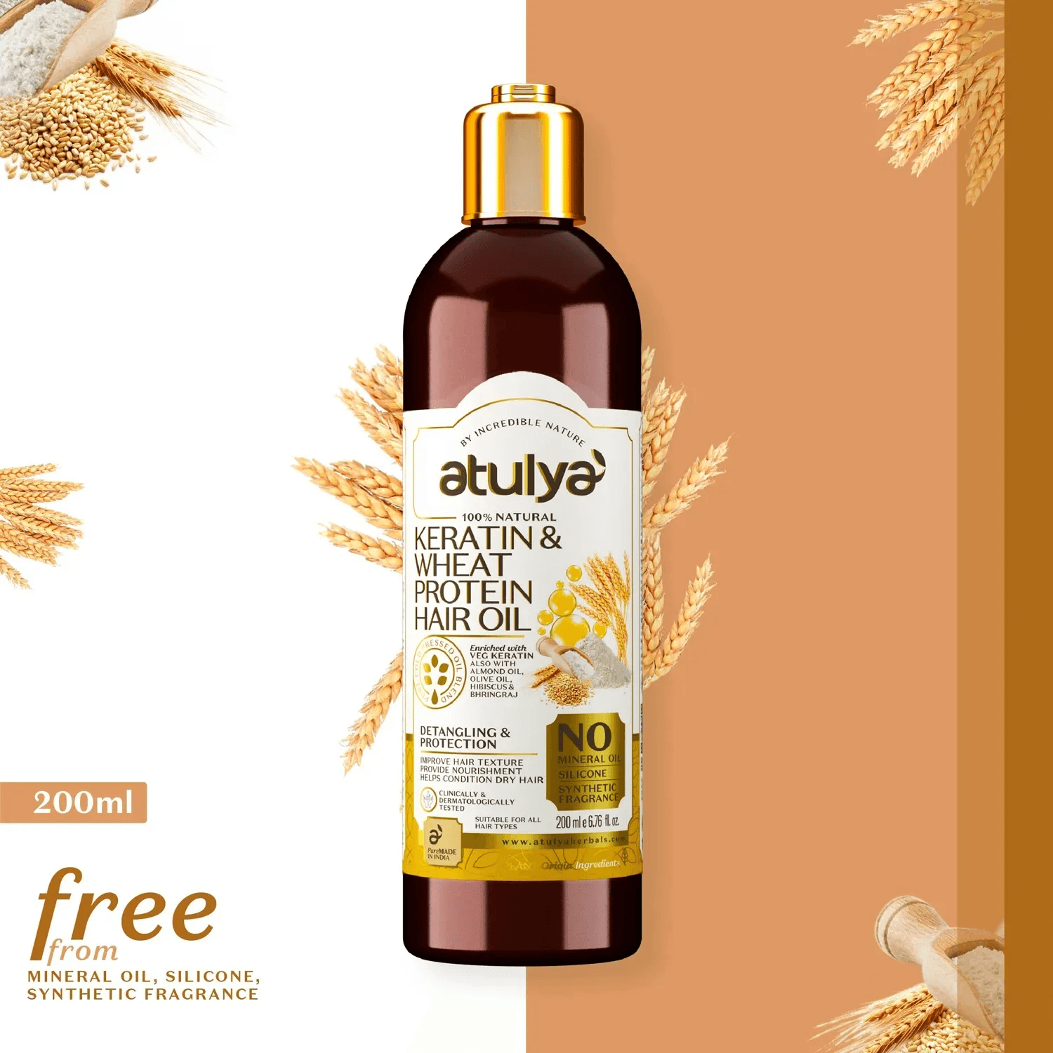 Atulya | Atulya Keratin & Wheat Protein Hair Oil (200ml)