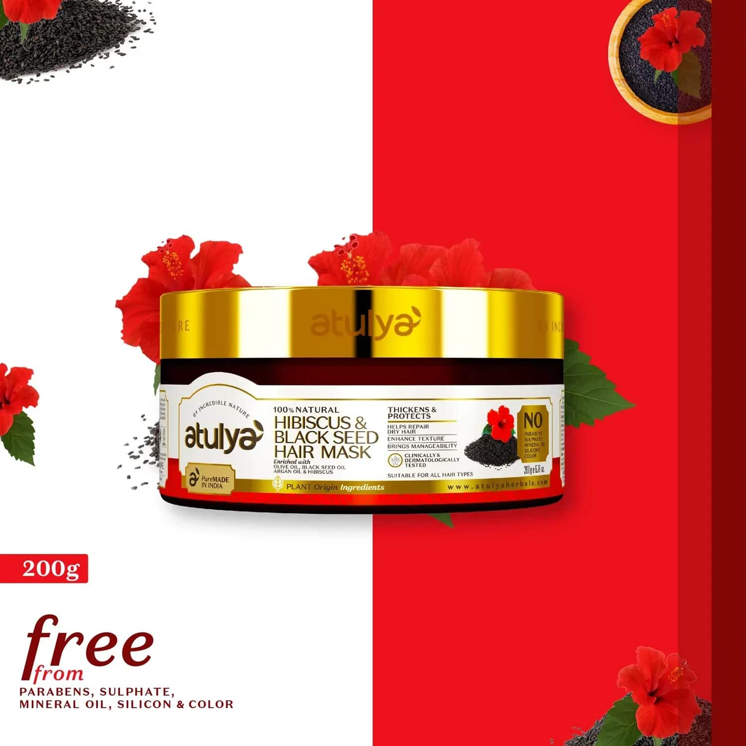 Atulya | Atulya Hibiscus & Black Seed Hair Mask (200g)