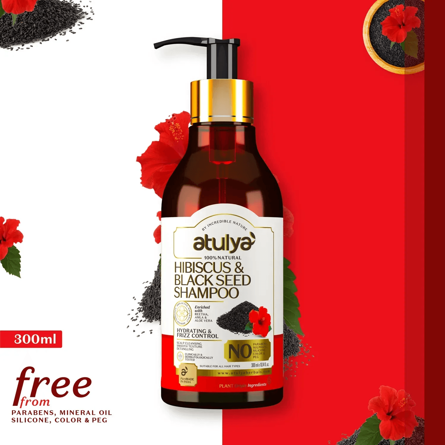 Atulya | Atulya Hibiscus & Black Seed Shampoo (300ml)