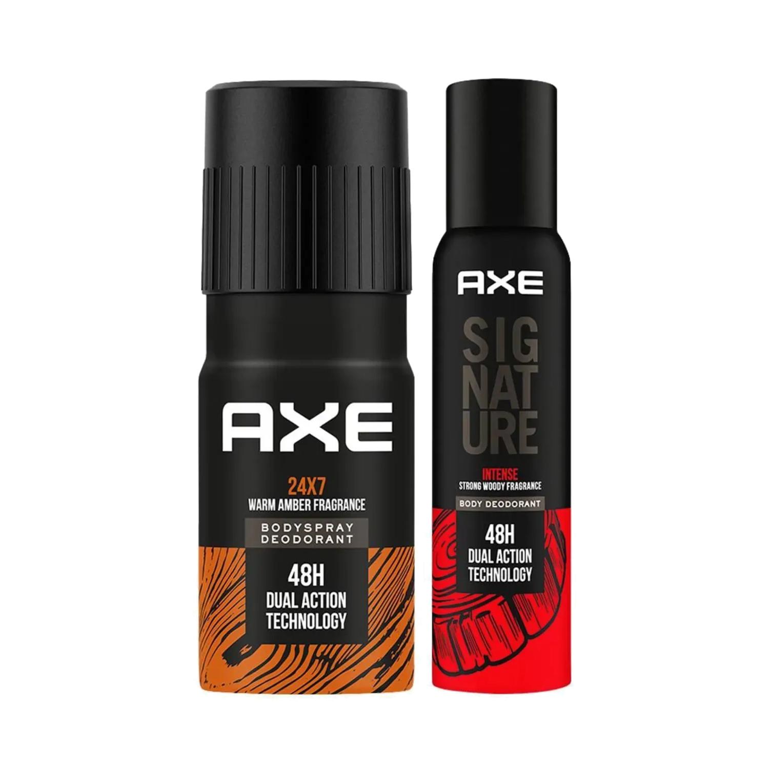 AXE | AXE 24X7 Warm Amber And Signature Intense Strong Woody Fragrance Deodorant Bodyspray 48H Combo