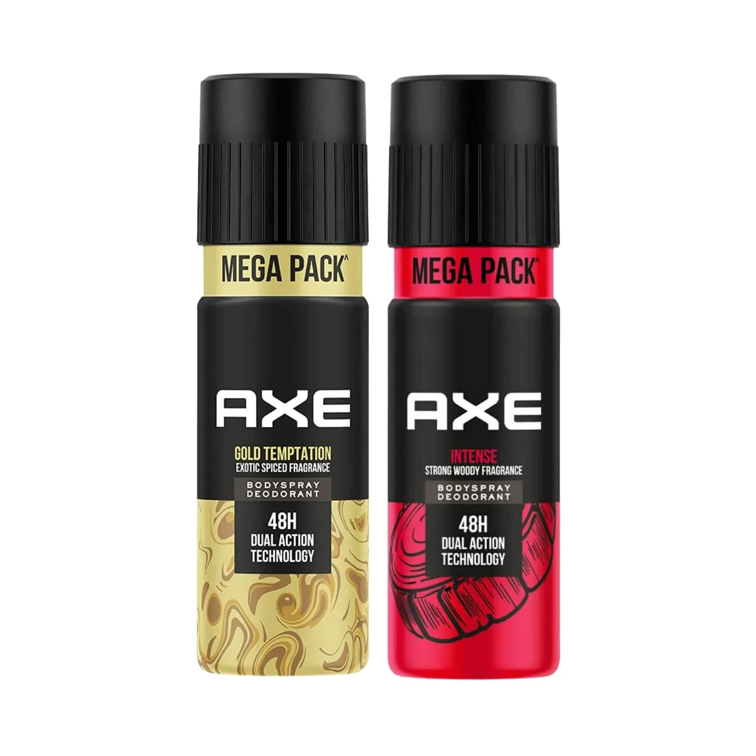 AXE | AXE Gold Temptation (215ml) & Intense (215ml) Long Lasting Deodorant Bodyspray For Men Combo