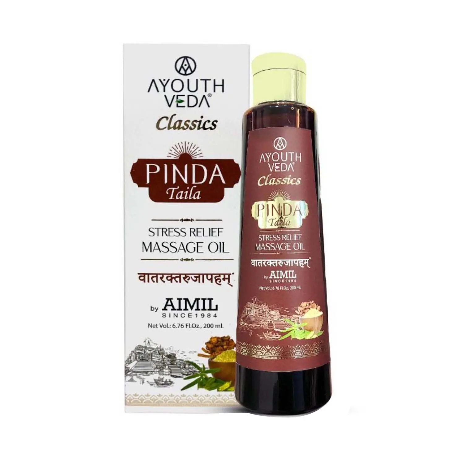 Ayouthveda Pinda Taila Stress Relief Massage Oil (200ml)