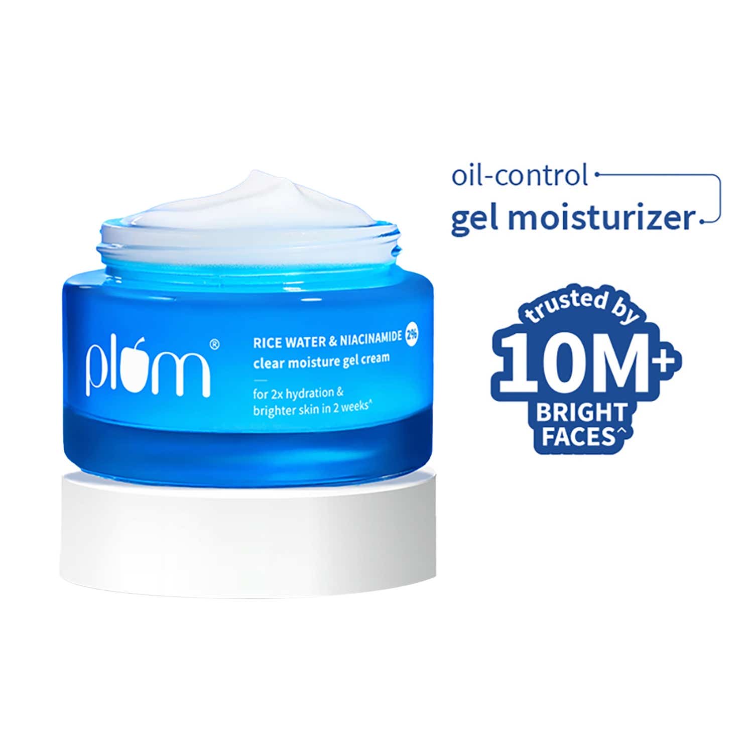 Plum | Plum 2% Niacinamide & Rice Water Daily Brightening Gel Face Moisturizer, Non-Sticky Hydration (50 g)
