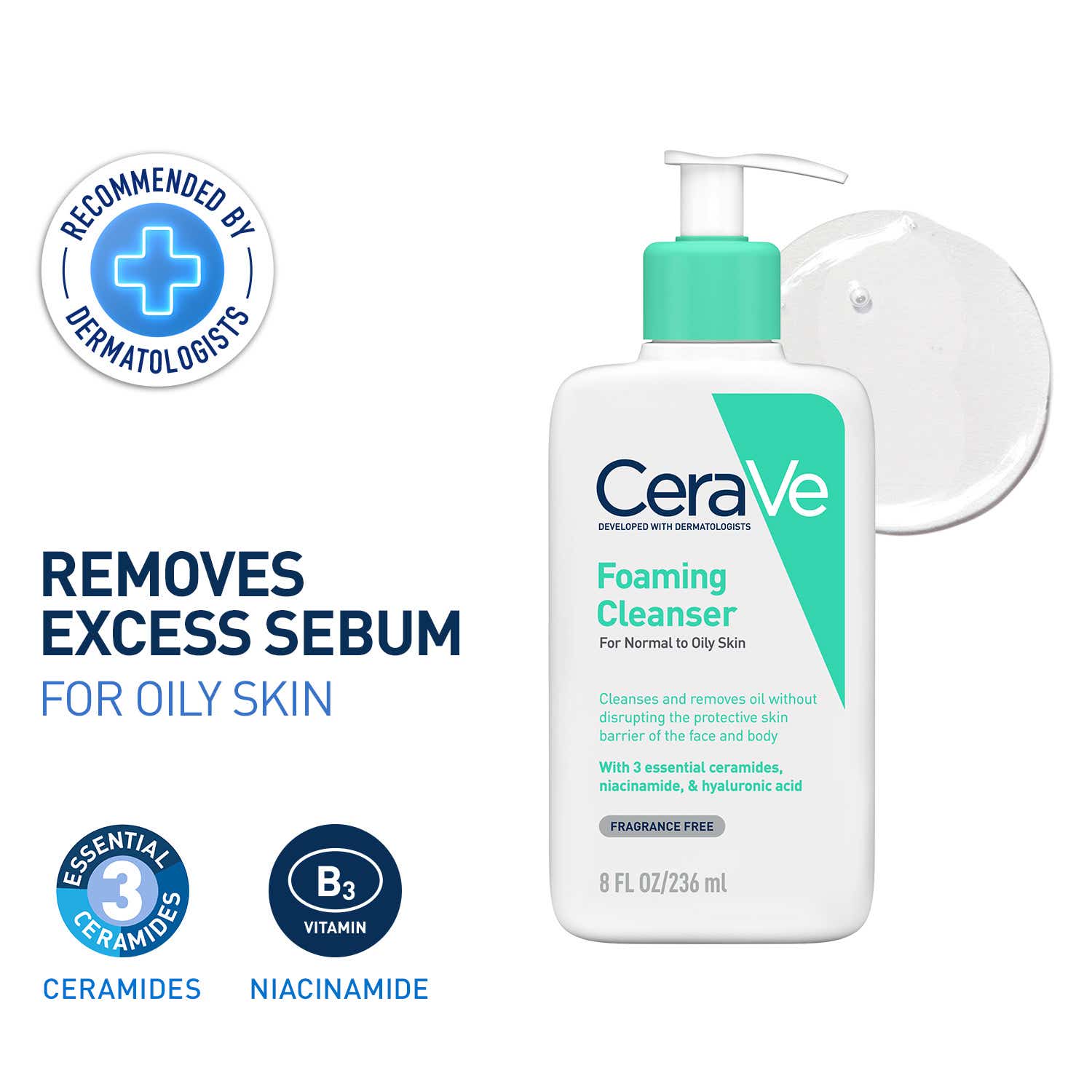 CeraVe | CeraVe Foaming Cleanser Face Wash For Oily Skin (236 ml)