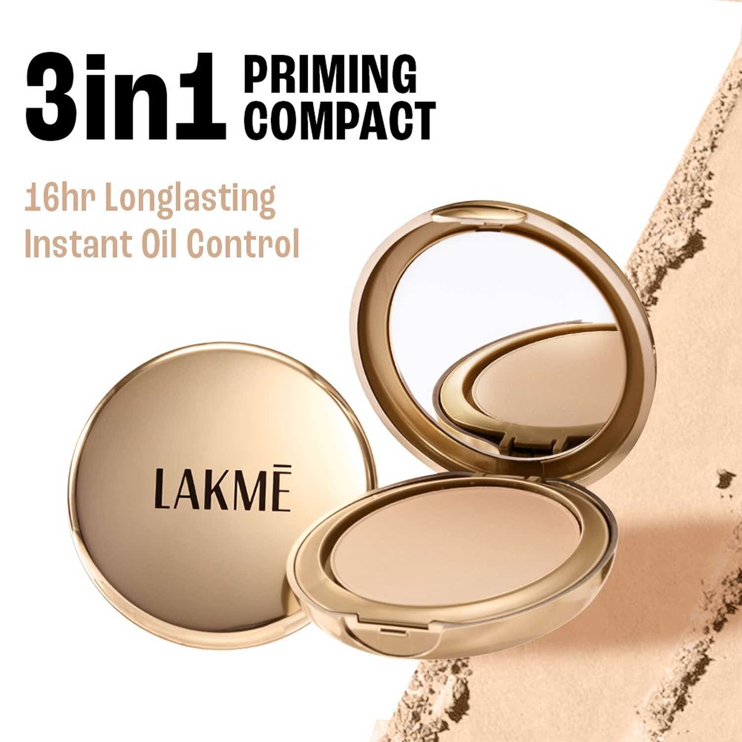 Lakme | Lakme Powerplay Priming Powder Foundation 3-in-1 Lasting Matte Dry-Oily Skin - Natural Light (9 g)