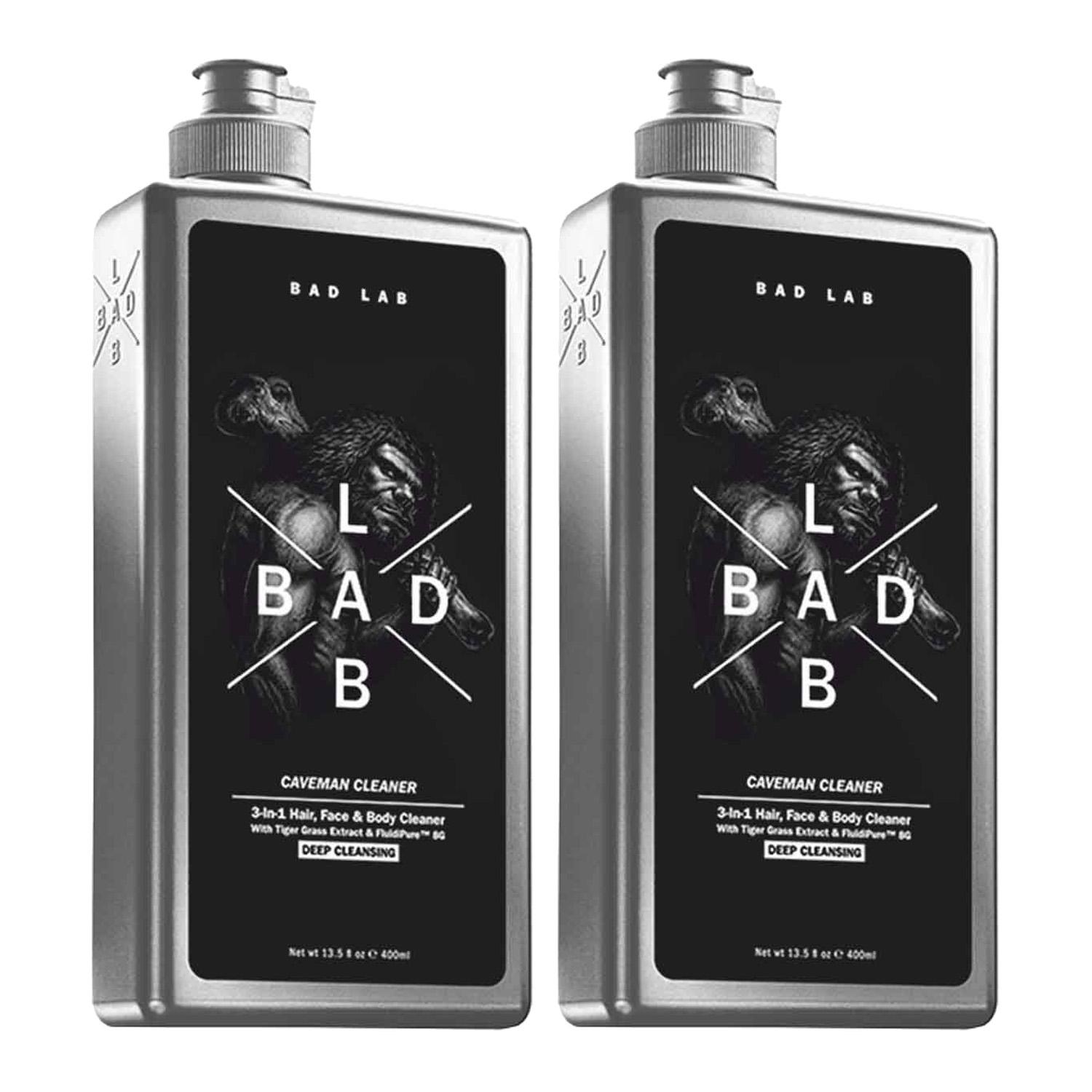 Bad Lab Caveman Cleaner 3-In-1 Hair, Face, Body Cleaner Deep Cleansing (400 ml) (Pack Of 2)