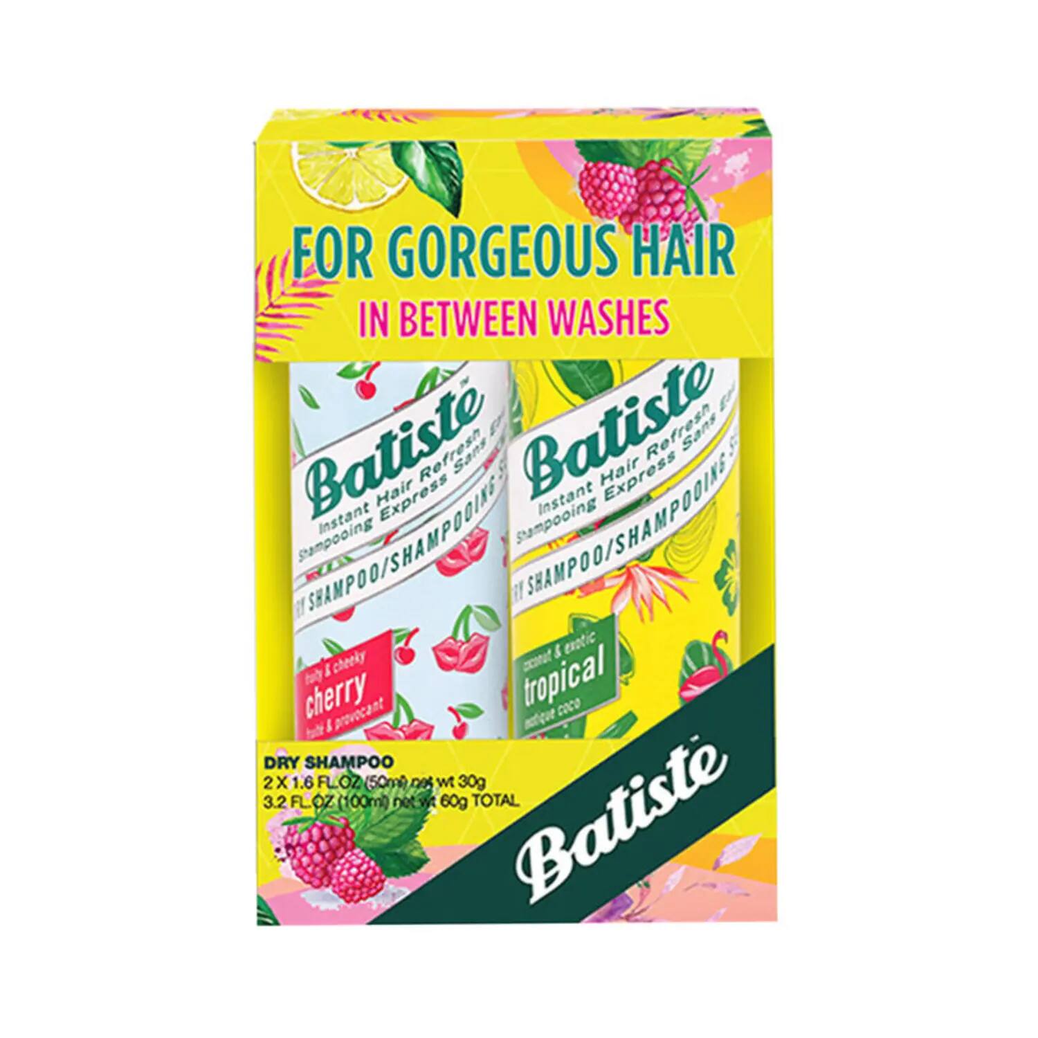 Batiste | Batiste Coconut & Exotic Tropical & Fruity & Cheeky Cherry Dry Hair Shampoo - (2Pcs)