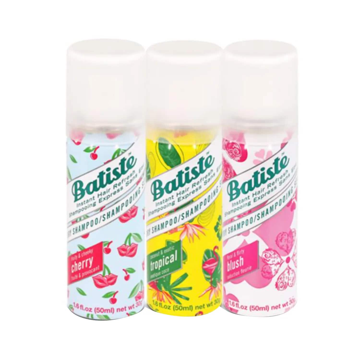 Batiste | Batiste Coconut & Exotic Tropical With Fruity & Cheeky Cherry & Floral & Flirty Blush Dry Hair Shampoo - (3Pcs)